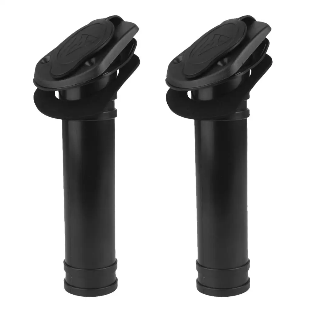 2 Pieces Black Nylon  Kayak  Fishing Rod Holder   with  Gasket and Screws Tackle Equipment