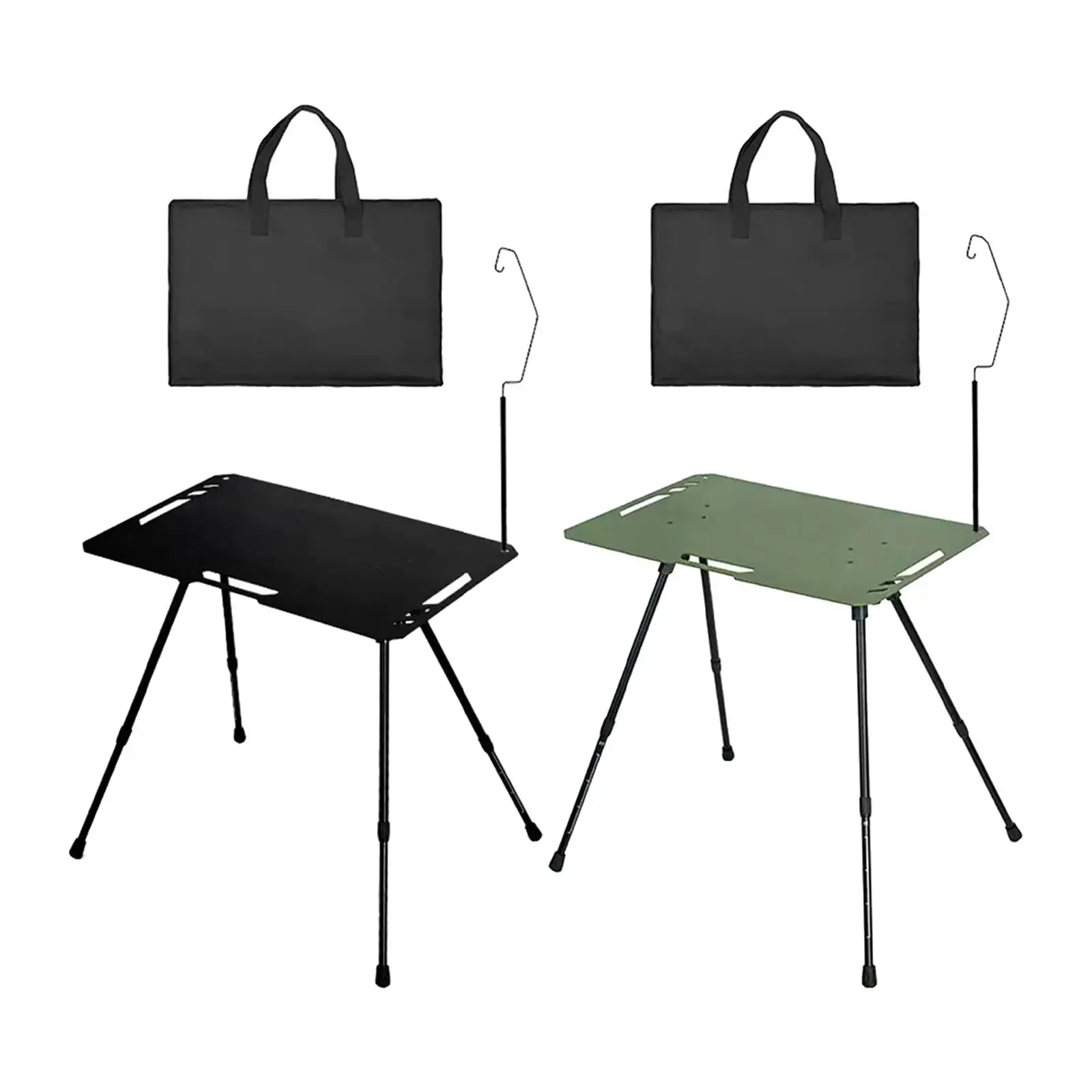 Camping Table Foldable with Lantern Holder Load 30kg Folding Table Outside Tea Table for Barbecue Patio Camping in Garden Travel
