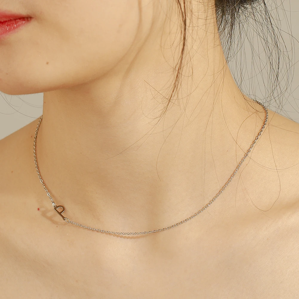Letter Necklace | Sideways Initial Necklace | Tiny Initial Necklace | Perfect Gift For Her