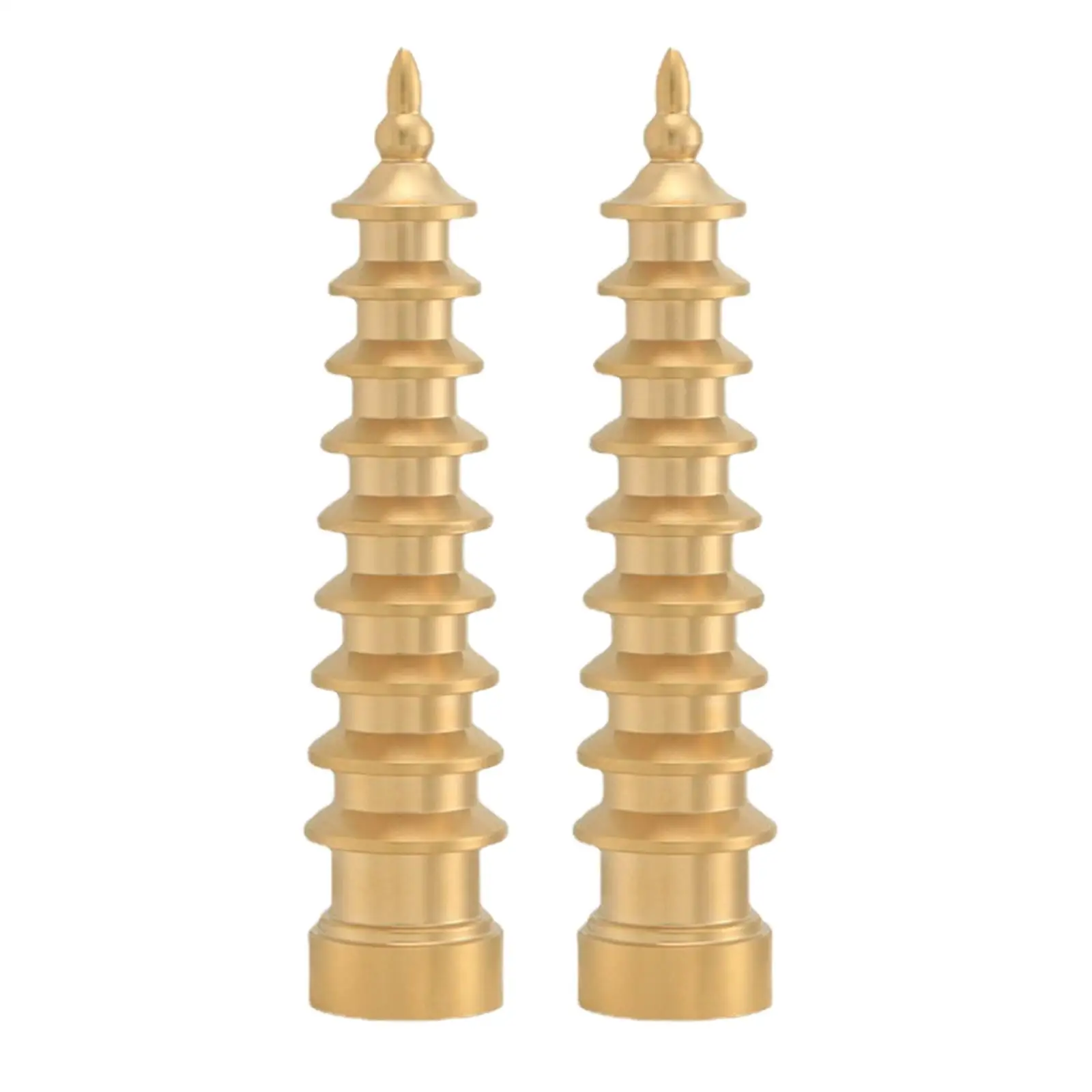 Brass Pagoda Feng Shui Statue Ornaments Protection Business Rises for Office Home