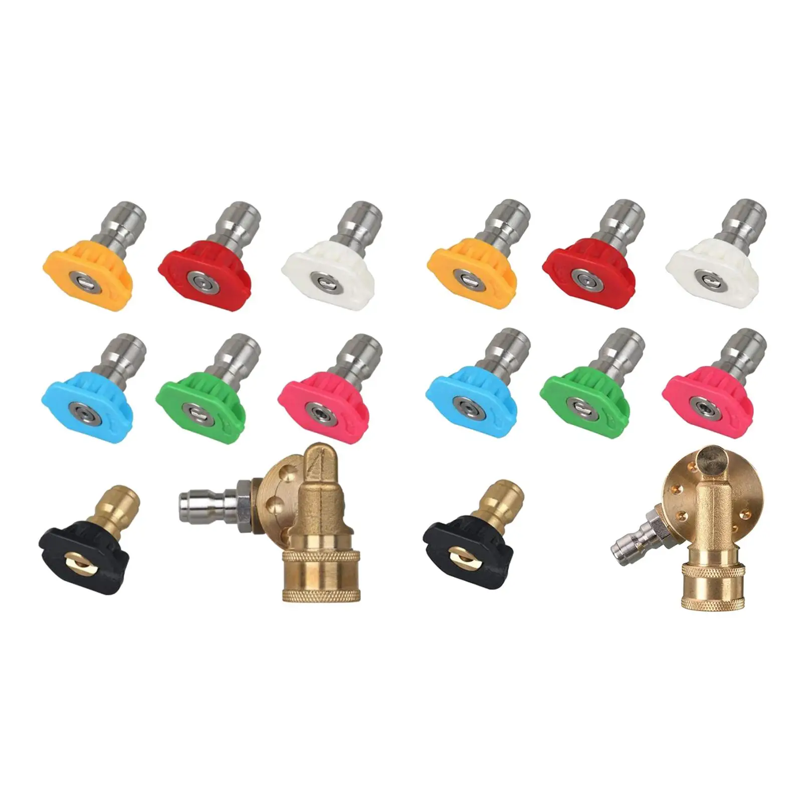 Pressure Washer Accessories,  Spray Nozzle Tips, Quick Connecting Pivoting Coupler, 1/4 4