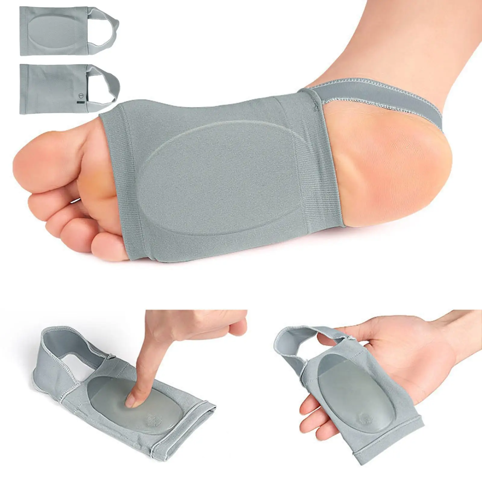 1 Pair Comfortable Arch Support Braces Flat Foot with Pads Wrap Heel Spurs