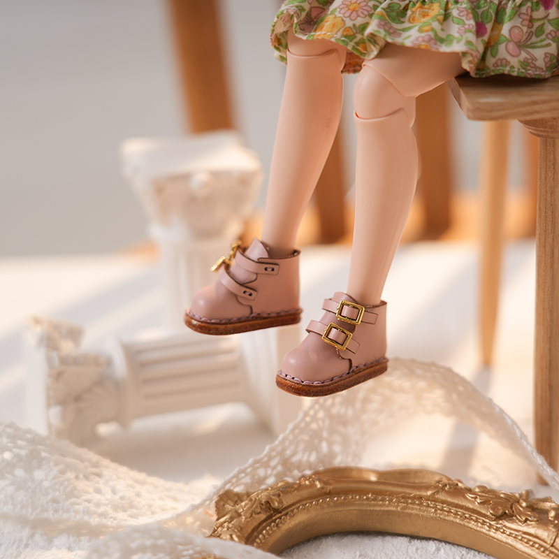 Cute Blyth Doll High Boots Double Buckle Leather Shoes Ob22 Ob24 Dolls Shoes Suitable for Licca Azones Body Doll Accessories Toy