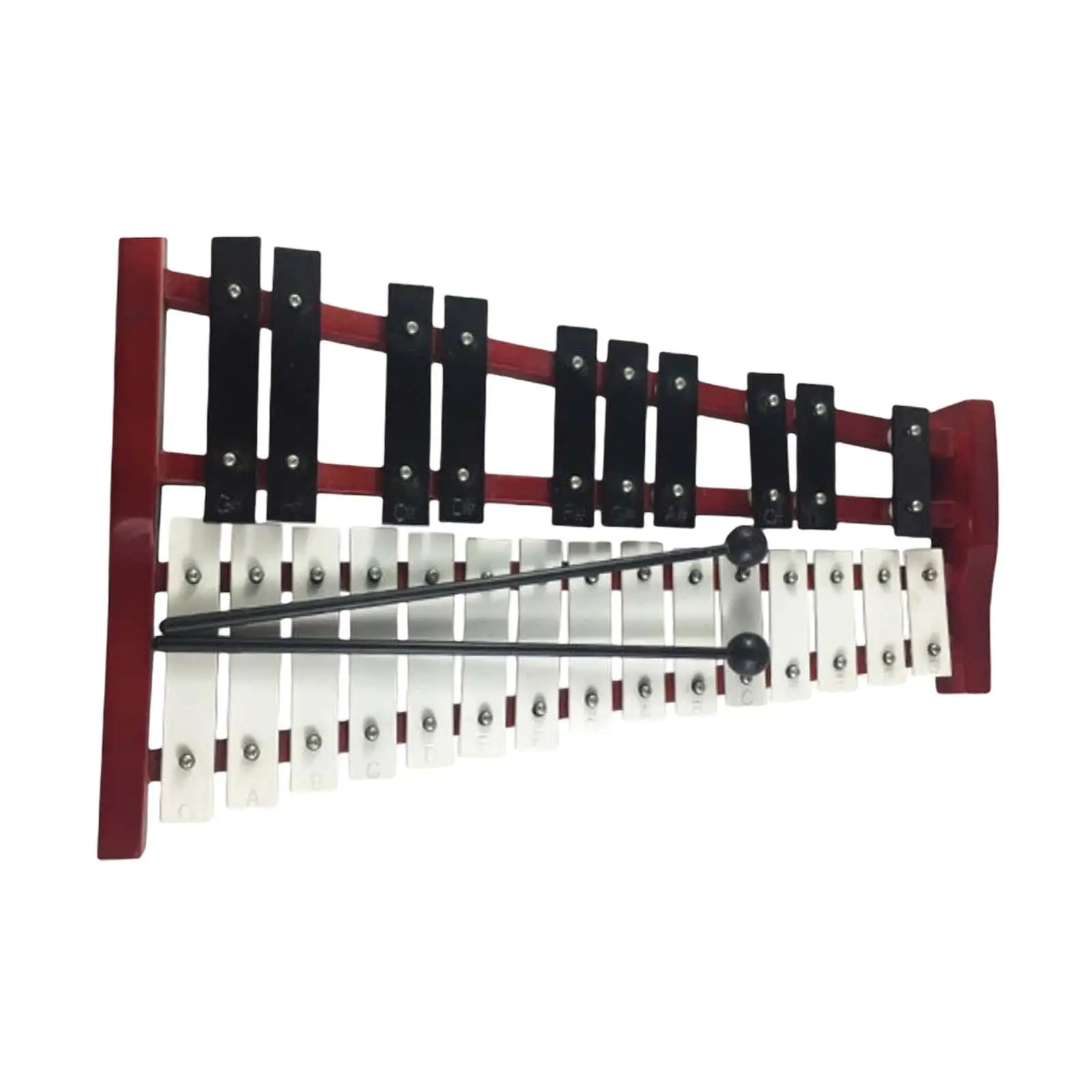25 Key Glockenspiel Xylophone Exquisite Portable with Clearly Marked Notes Aluminum Bars