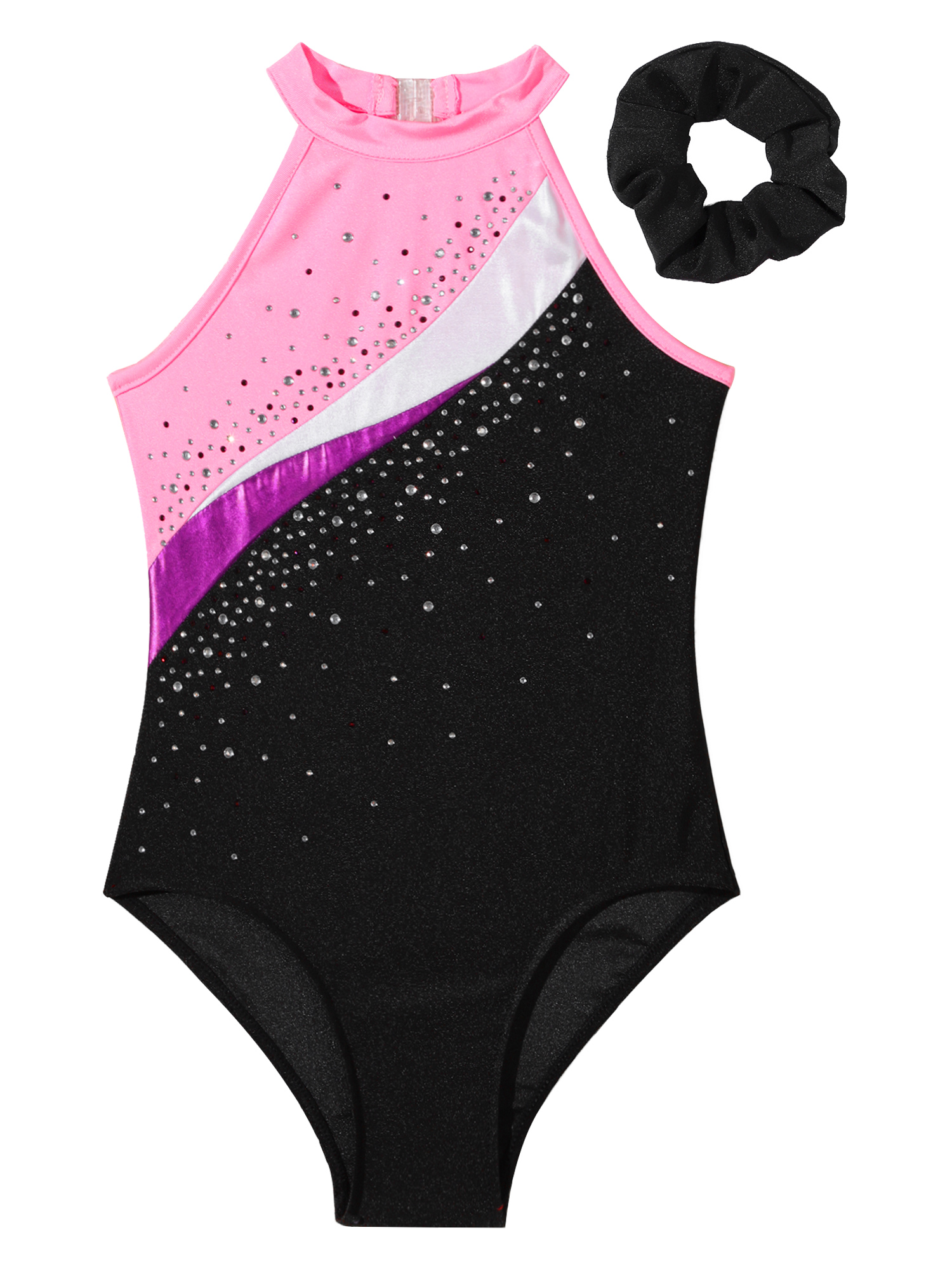 Kinder Mädchen Gymnastik Trikots Ballett Tanz Outfits Strass sportliche Biketard Shorts Set Workout Eiskunstlauf Bodysuit – Detail 4