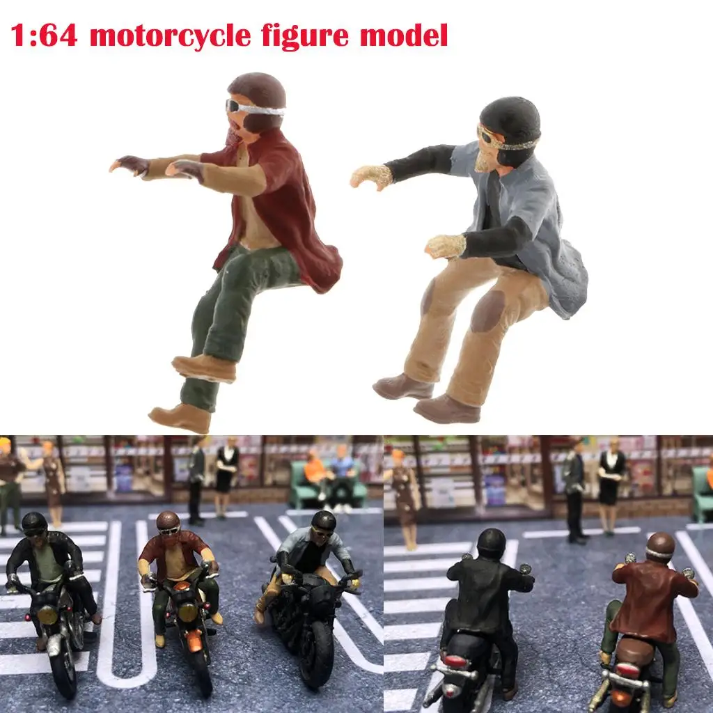 1:64 Motorcycle Figure Doll Model  Car Scene Decoration Children