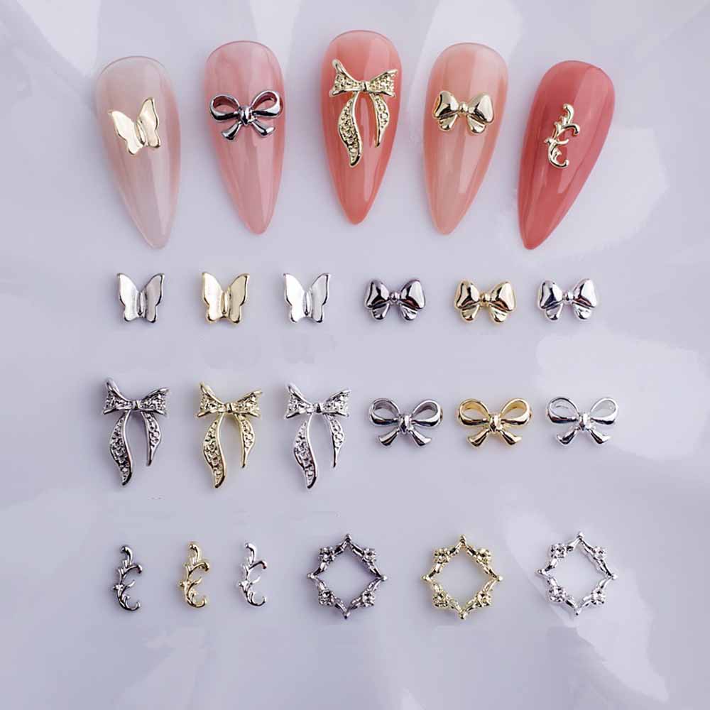 Best of 20pcs Alloy Ribbon Bow Nail Decoration 3D Gold / Silver Beauty Alloy Bow Design Nail Jewelry DIY Fashion Manicure Accessories Reviews & Tips