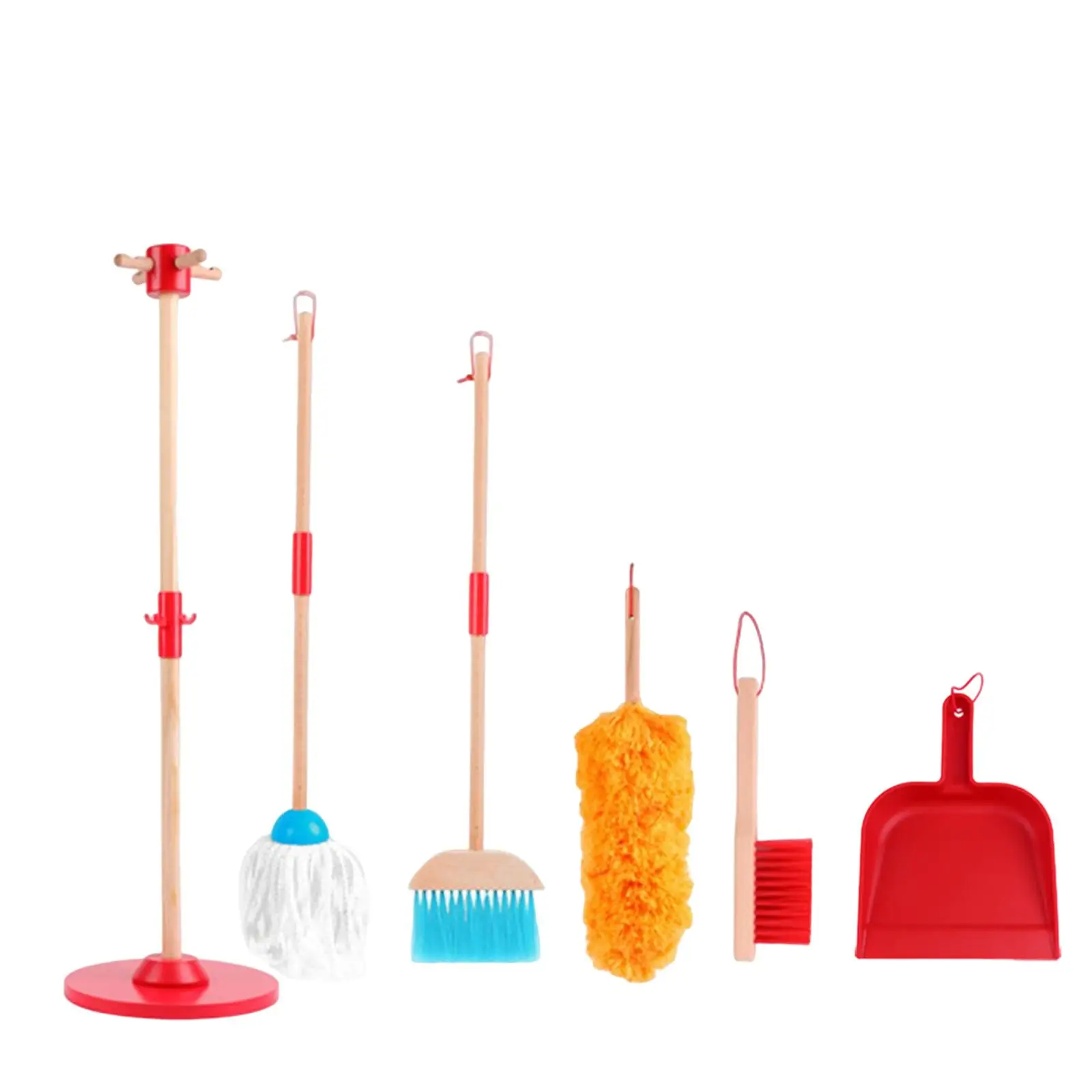 6Pcs Chidlren Housekeeping Cleaning Set Pretend Play Toy Accessory ,Designed for Children to Learn How to Do Housework