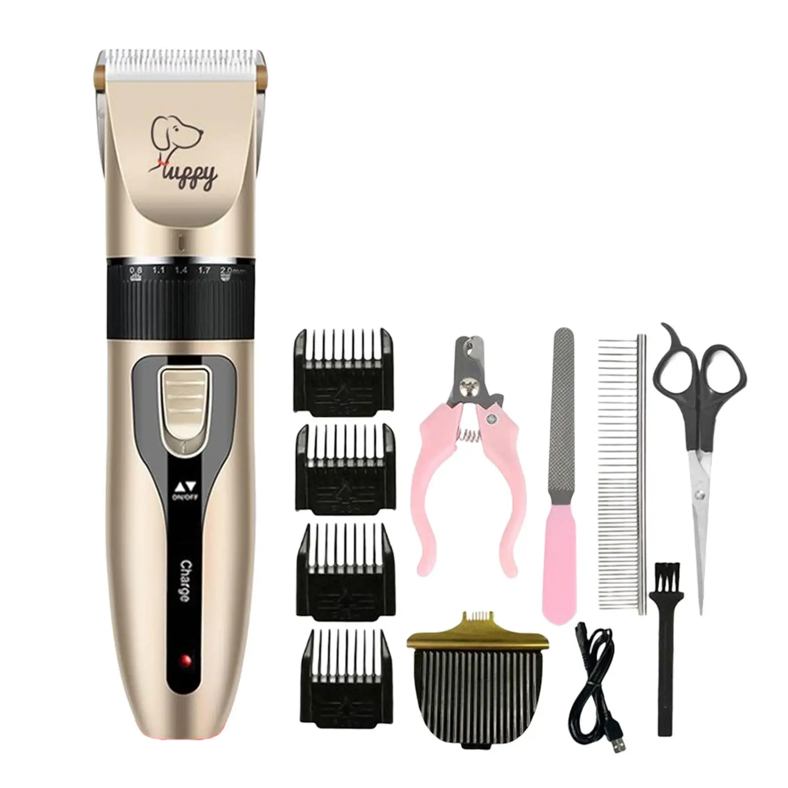 Dog Hair Clippers with 4 Interchangeable Head Detachable Pet Grooming