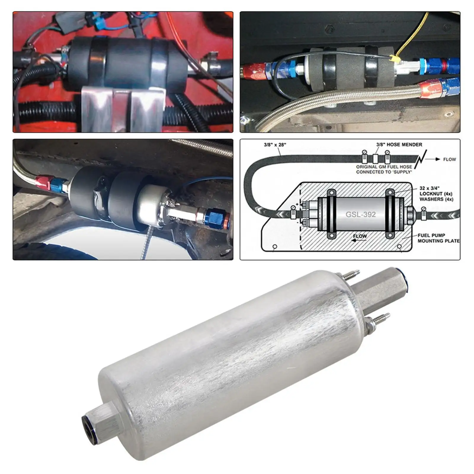 Automobile Inline Fuel Pump 255Lph Universal External Kit Auto Accessories