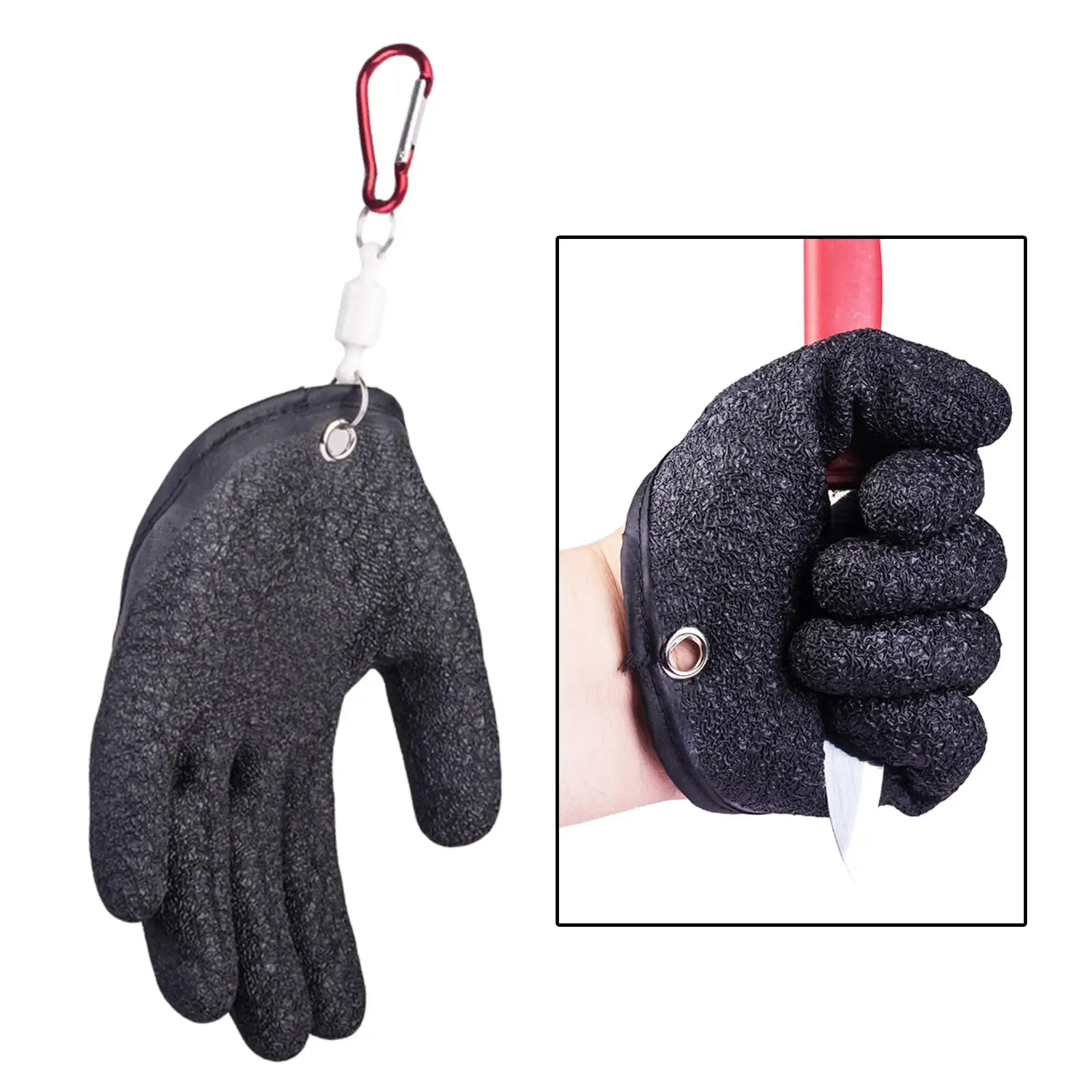 Magnetic Anti-slip Fishing Hunting Glove W/Hook Fisherman Puncture Resistant