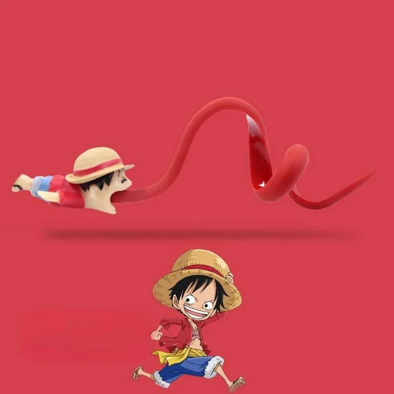 ONE PIECE Luffy Wire Data Line Holder Action Figure Anime Cartoon Toys Cable USB Protector Car Motorcycle Accessories Kids Gifts