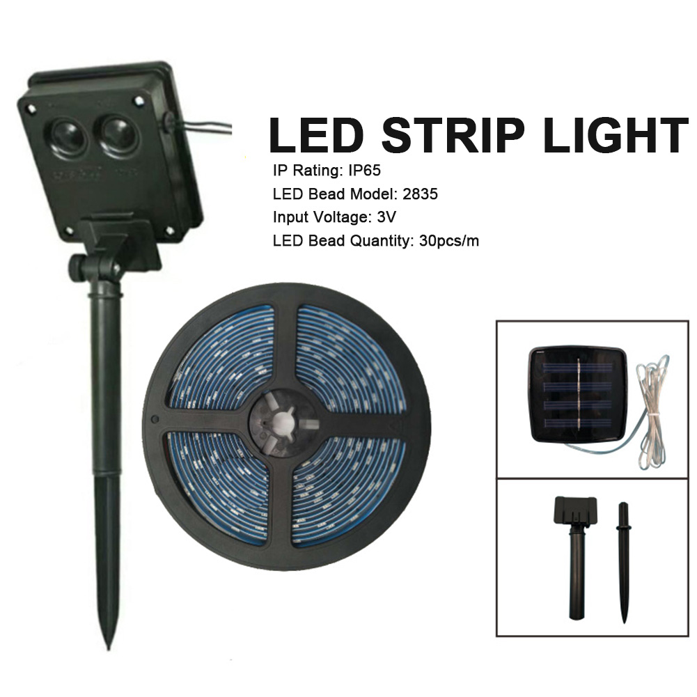 led strip luz solar powered pátio inteligente