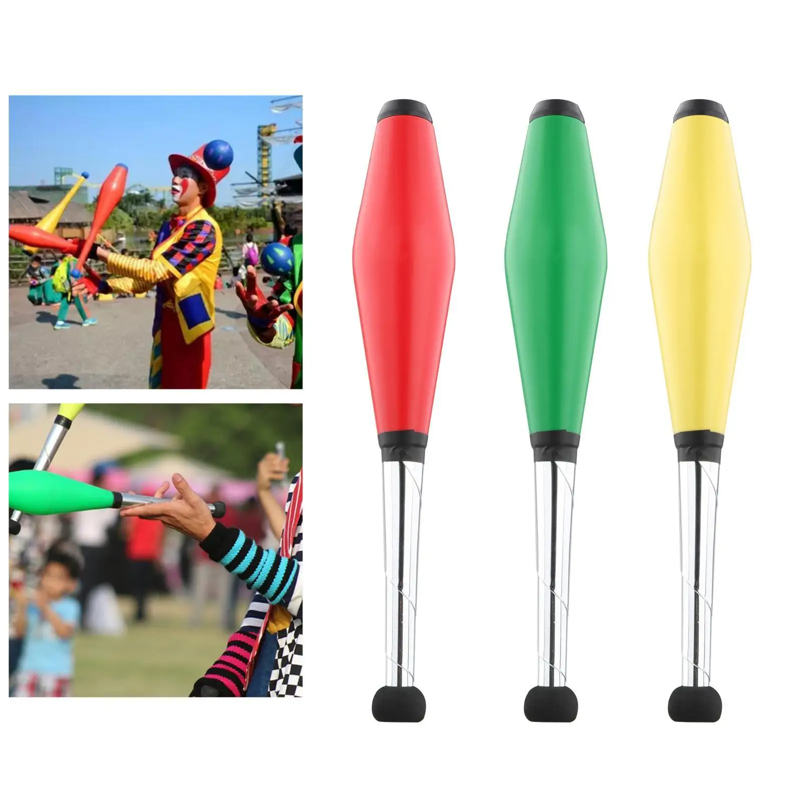 Professional Juggling Clubs Pins Sticks Ultralight for Props Kids Education Soft Handle Rings Balls Clubs Playthings Prop