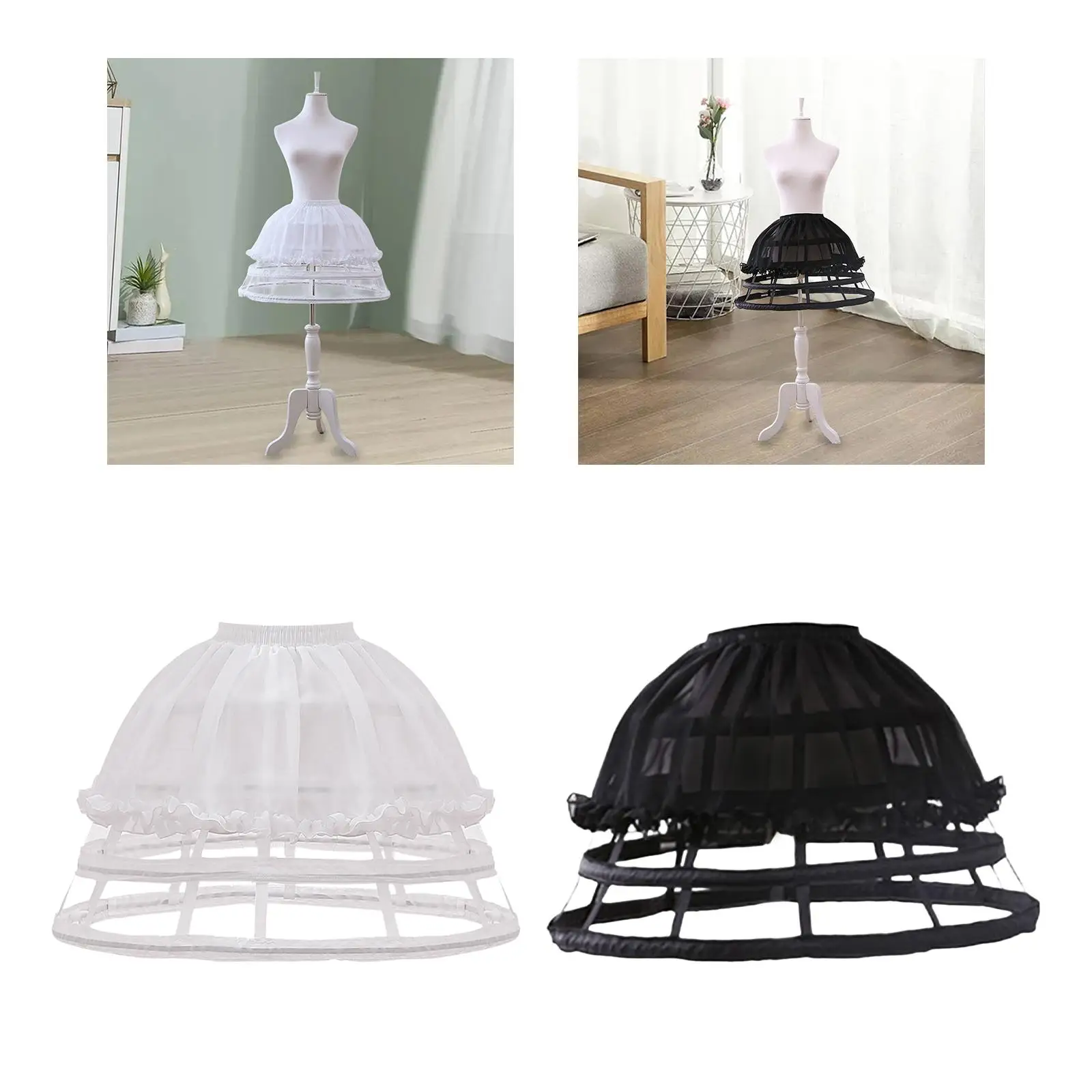 Cage Hoop Skirt Petticoat Lolita Crinoline Underskirt for Prom Cosplay Dress