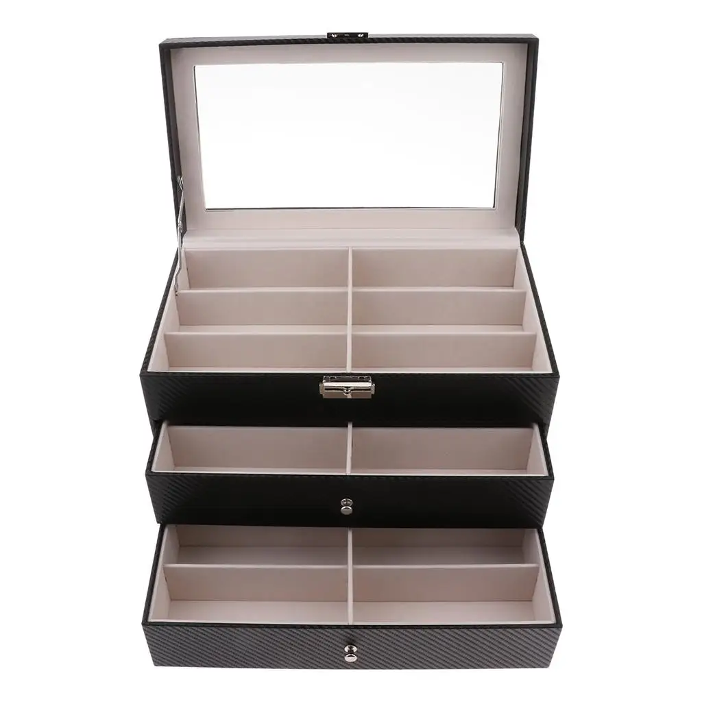 18 Grids Glasses Display Storage Case Box Organizer for Sunglasses Eyeglass