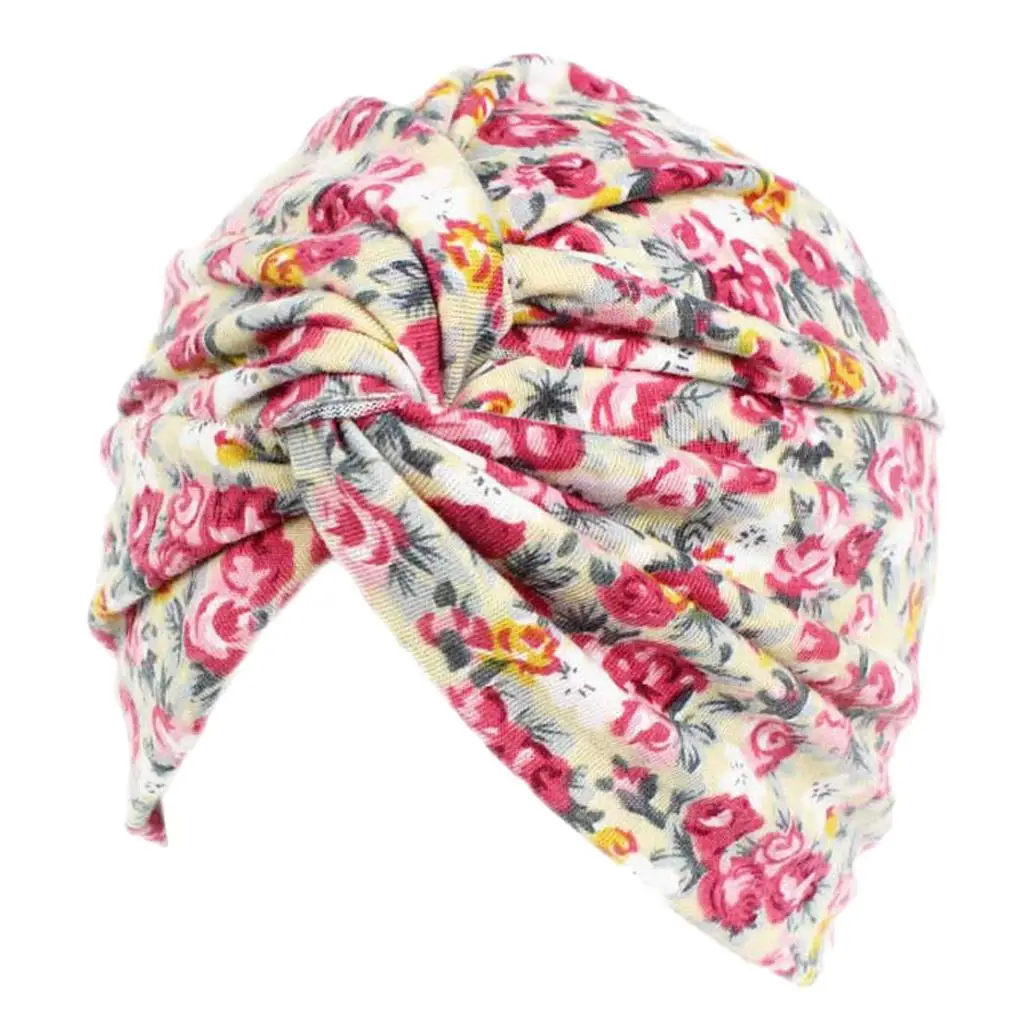 Women` Cotton Twisted Turban Pleasted Headwrap Hat Hijib Bonnet 