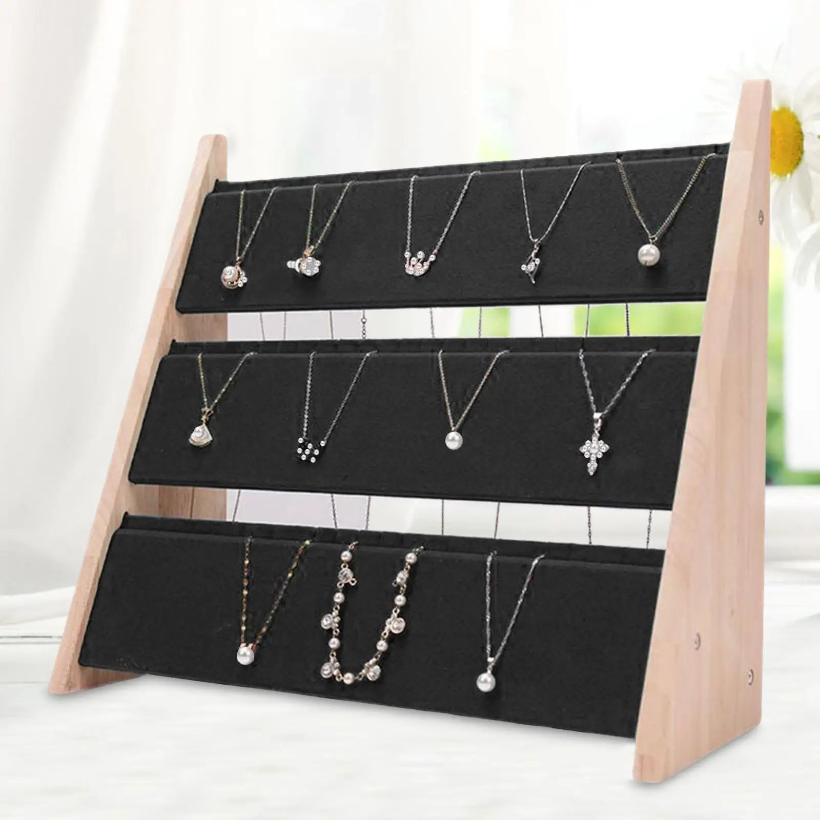 Necklace Display Holder 3 Tiers Storage Rack for Counter Showcase Showroom