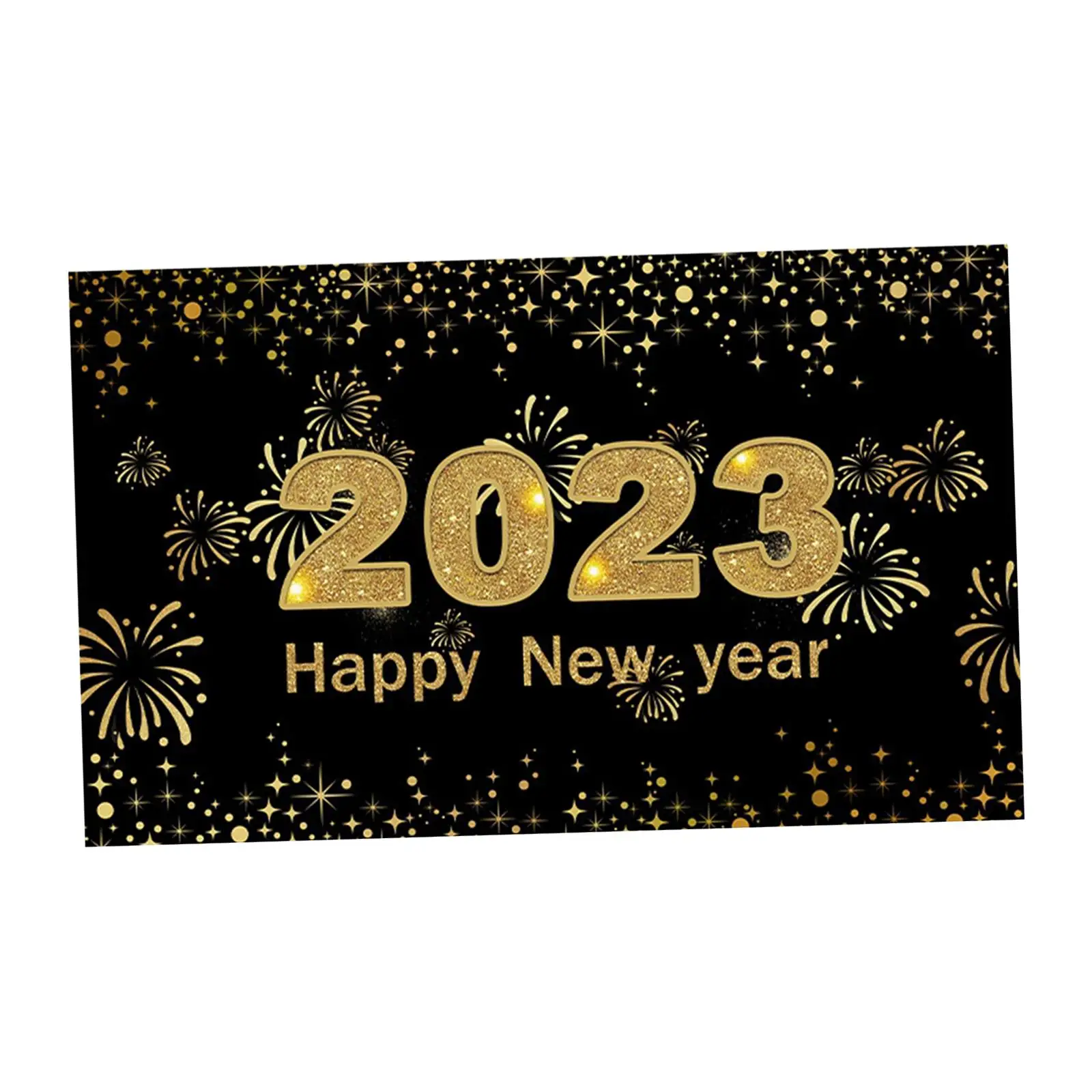 Fabric Happy New Year Banner 2023 Backdrop Office Ornaments Wall Sign Poster