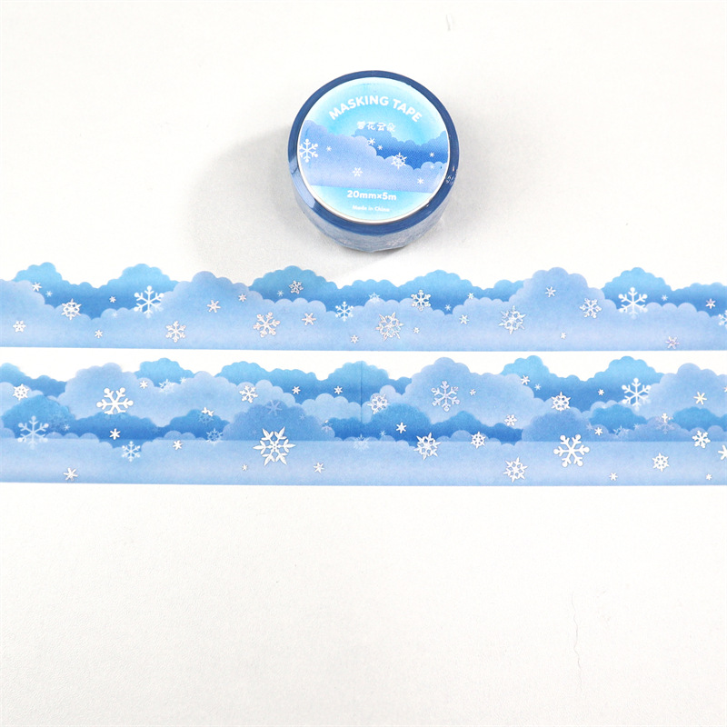Kawaii stars moon clouds Decorative Adhesive Tape Hot silver Masking Washi Tape Diy Scrapbooking Sticker Label korean Stationery 10 S5a517bb570824bacae21be80efdfed5c3