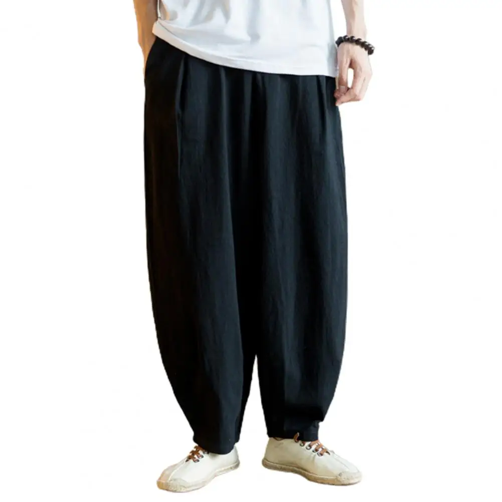 Casual Pants Loose Quick Drying Thin Solid Color Full-length Men Pants   Men Pants  for Club jersey harem pants