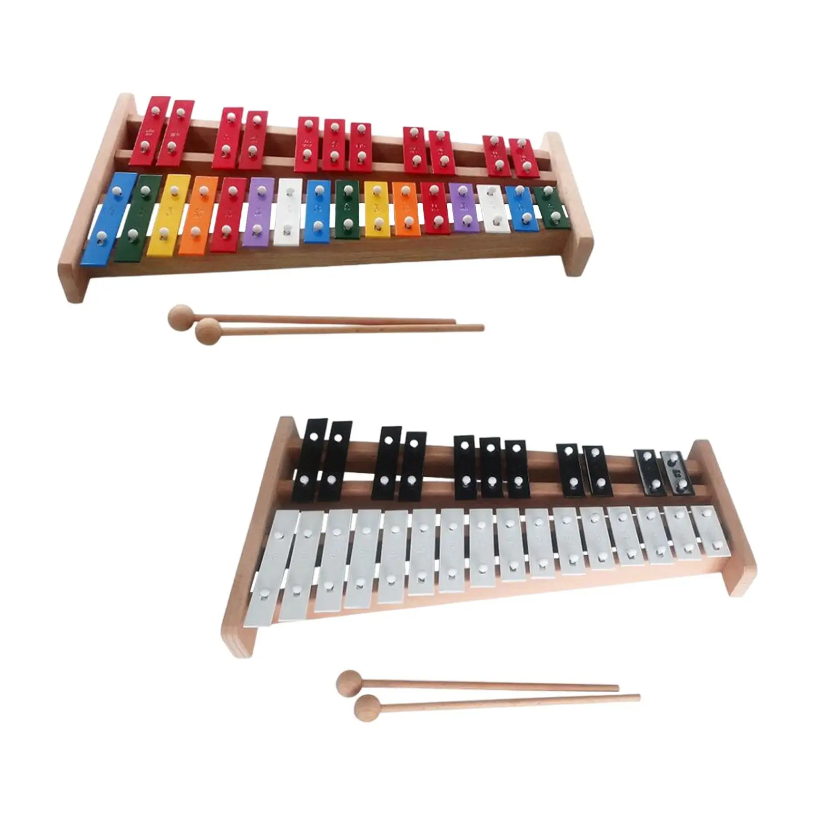 Hand Percussion 27 Key Glockenspiel Xylophone Educational Percussion with Mallets Compact for Music Lovers of Different Ages