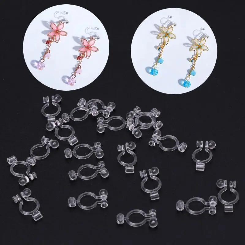 20Pcs Invisible Clip-on Earring Converters for Non Pierced Ears Jewelry Findings
