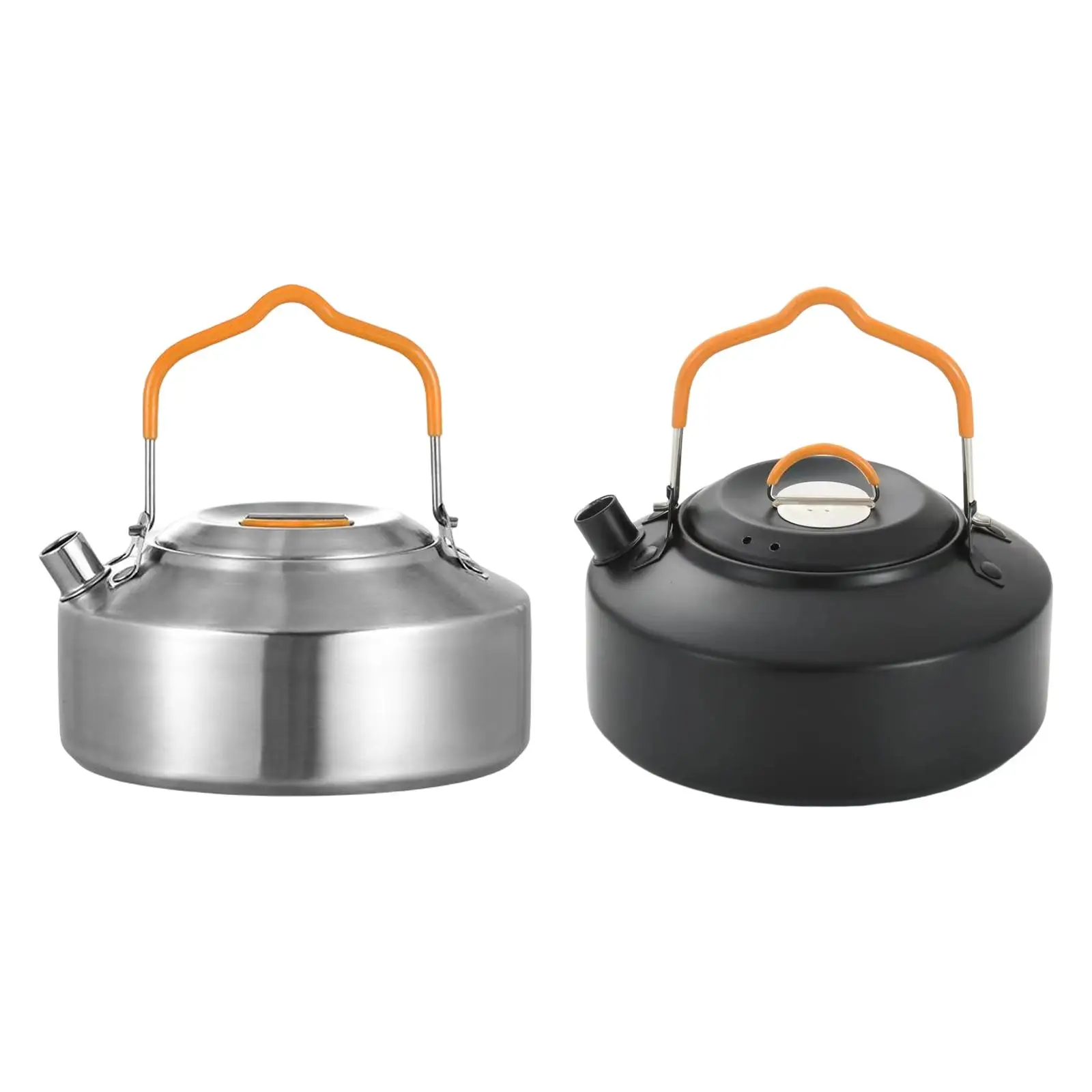 Lightweight Outdoor Tea Coffee Pot Teapot with Handle Cookware Kitchenware Campfire Camping Kettle for Garden Picnic Barbecue