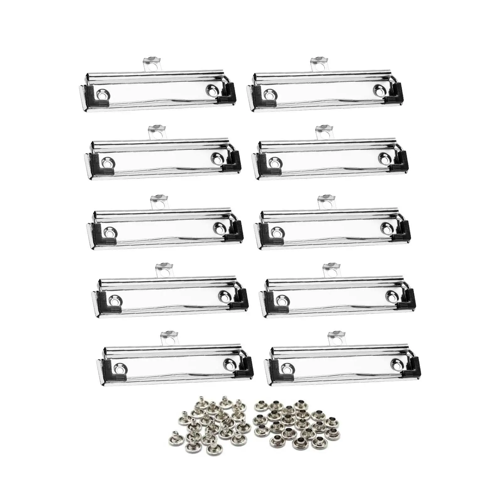 10x Mountable Iron Clipboard Clips Replacement Stationery Supplies Clipboard Clamp Hardware for Restaurant Office Business