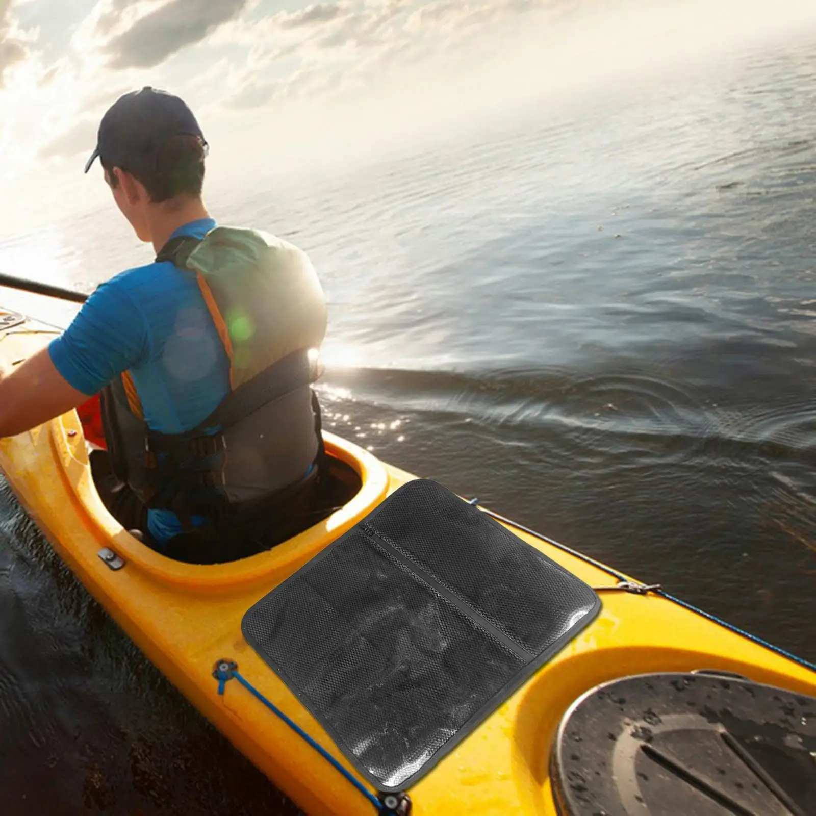 Paddle Board Deck Bag Waterproof Nylon Zipper Closure Tote Marine Board Bag for Boating Household Kayak Canoe Gardening Supplies