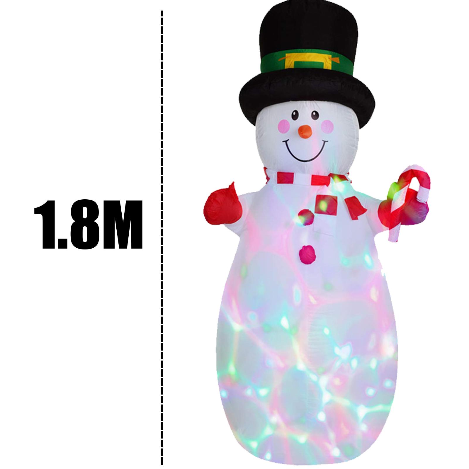 1.8 Meters Xmas Inflatable Snowman with Lights Holiday Inflatable Snowman Ornament for Party Lawn Home Garden Patio