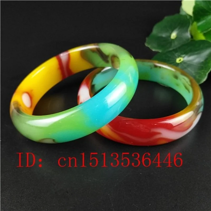 Fashion Chinese Natural Color Jade Bangle Bracelet Charm Jewelry Exquisite Gift 