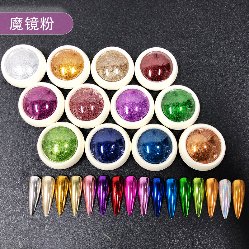 Best of Nail Mirror Chrome Shimmer Glitter Holographic Colorful Dust Metallic Effect Pigment Powder ForUV Gel Polish Nail Art Decoration Reviews & Tips