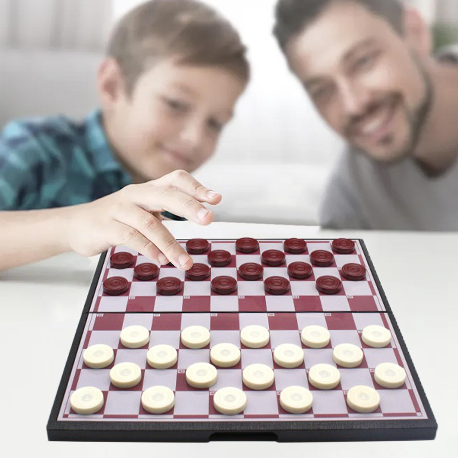  inch Magnetic Checkers Board Game Foldable Checkers Board for children fun