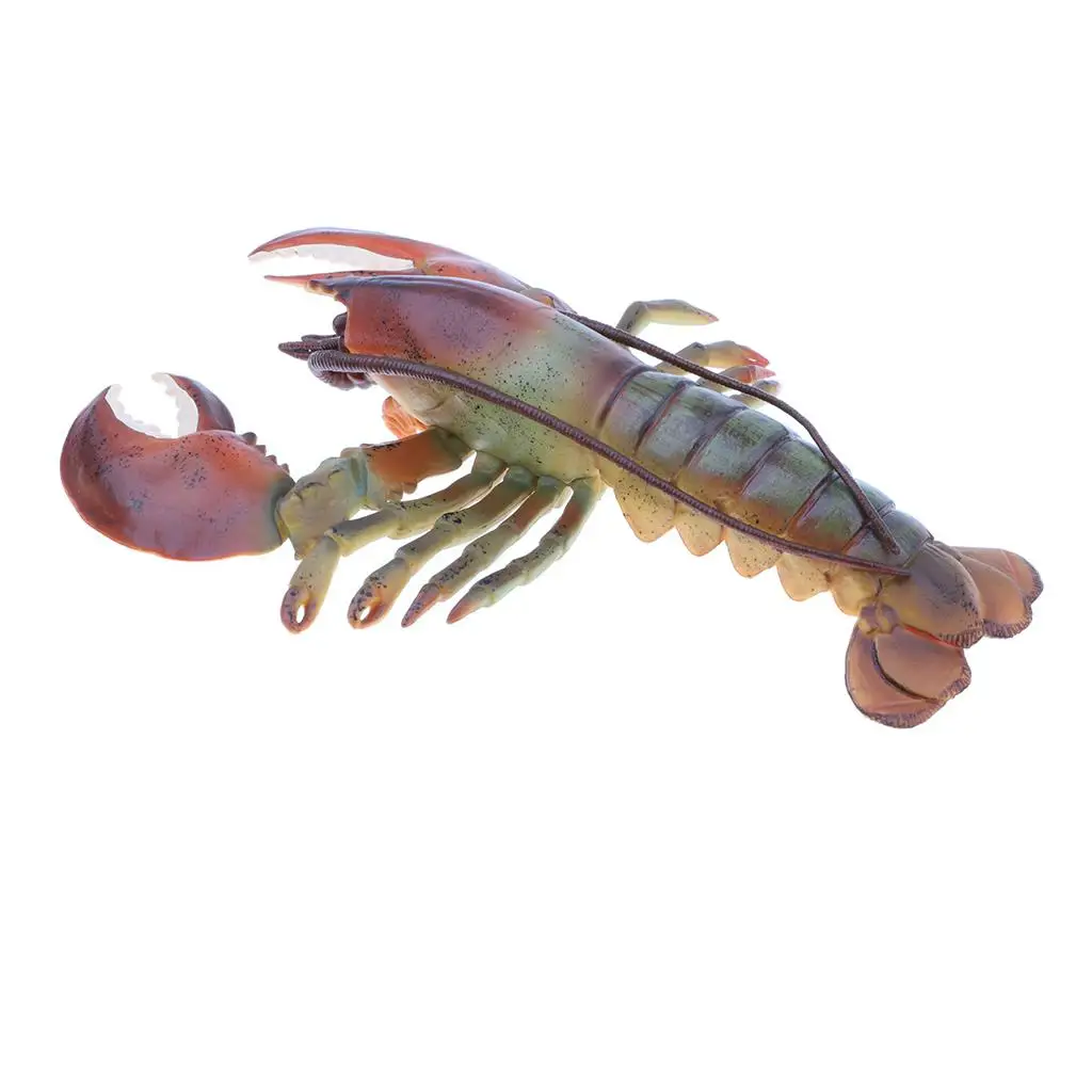 Plastic 9 Inch Cyan Lobster  Model Figurine Kids Teaching Toy Collectible