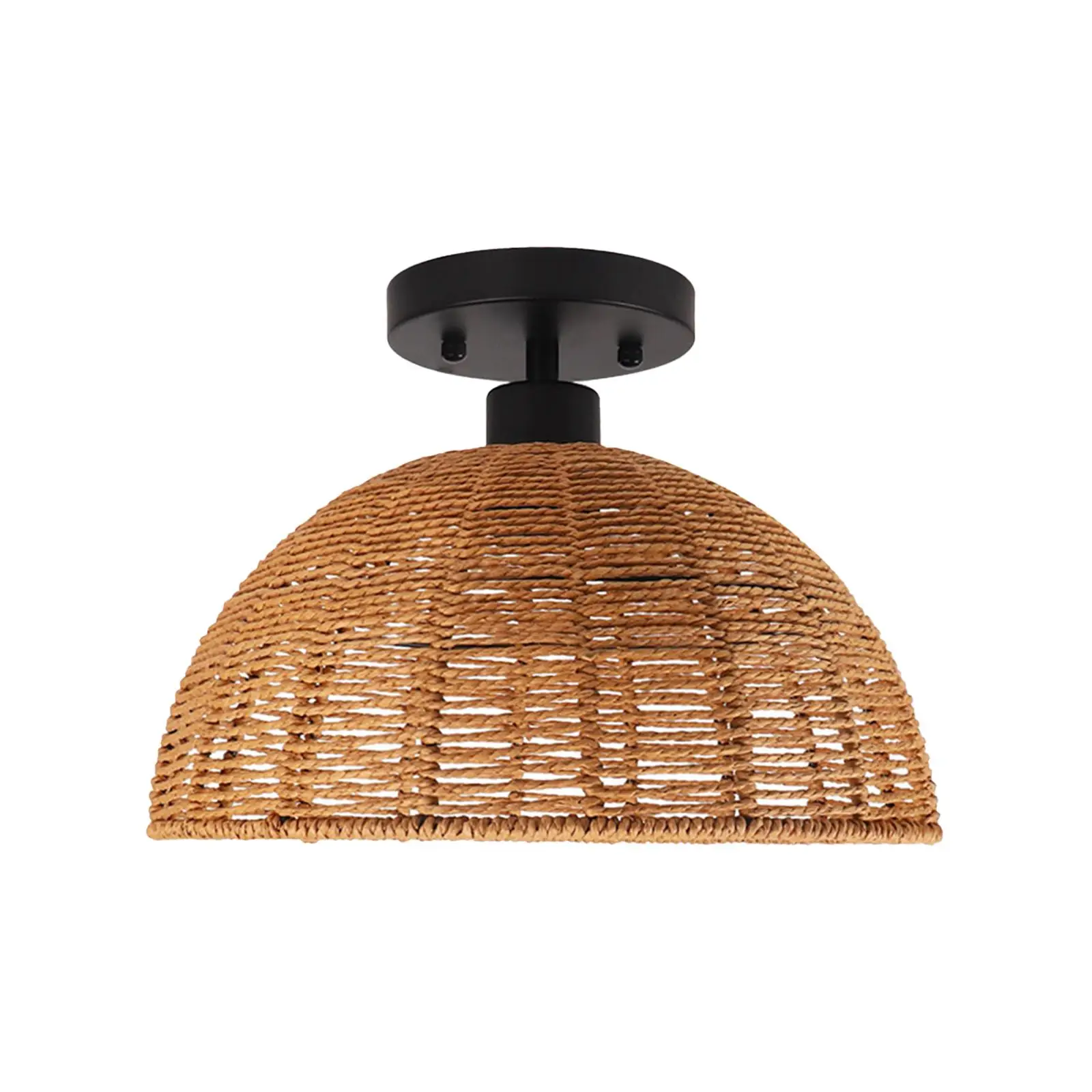 Ceiling Lamp Shades Ornament Rustic Style Rattan Lampshade Light Cover for Living Room Home Kitchen Island Apartment