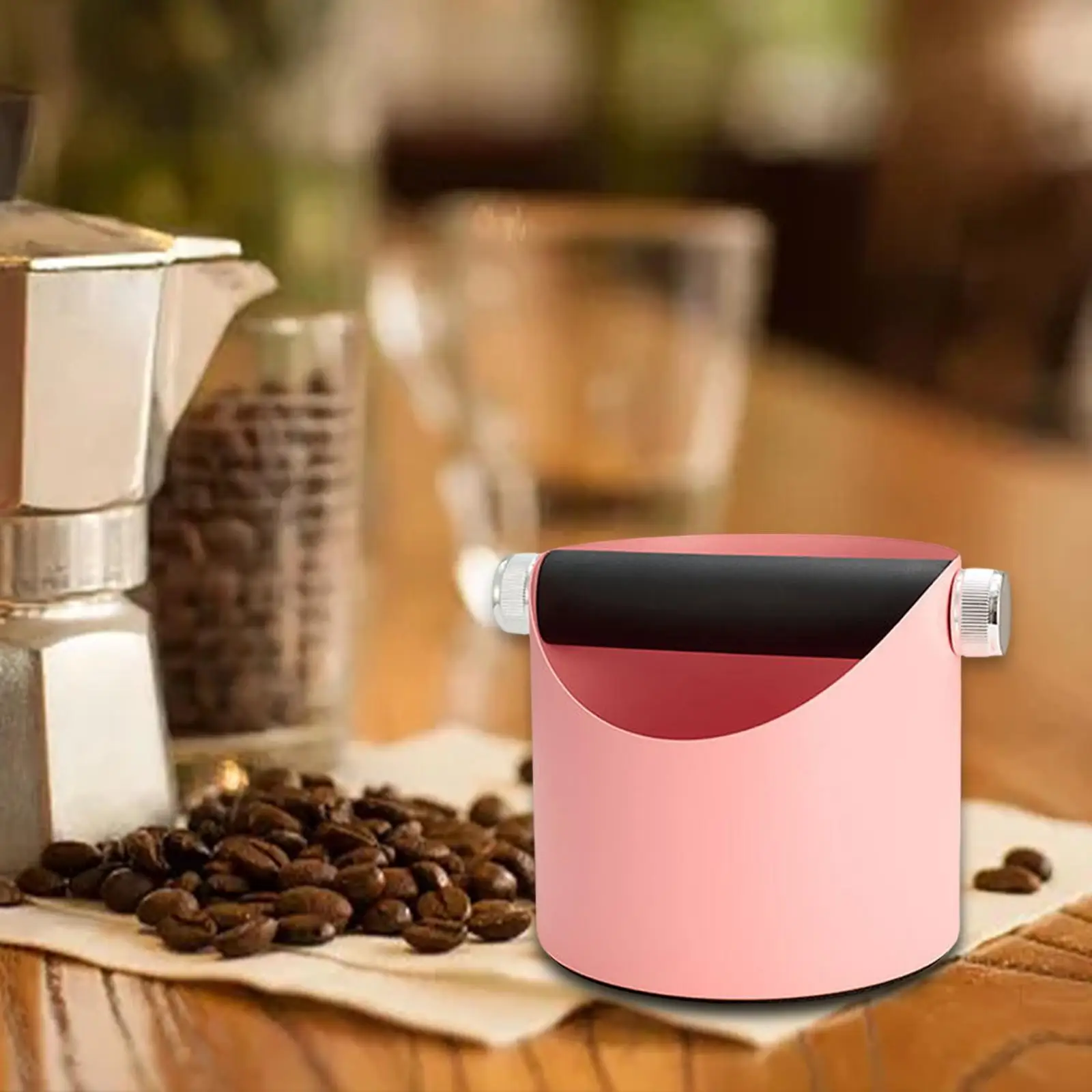 Practical Coffee Grounds Box Dump Bin Nonslip Base Pad Coffee Maker Accs Steel Container for Restaurant Bar Home