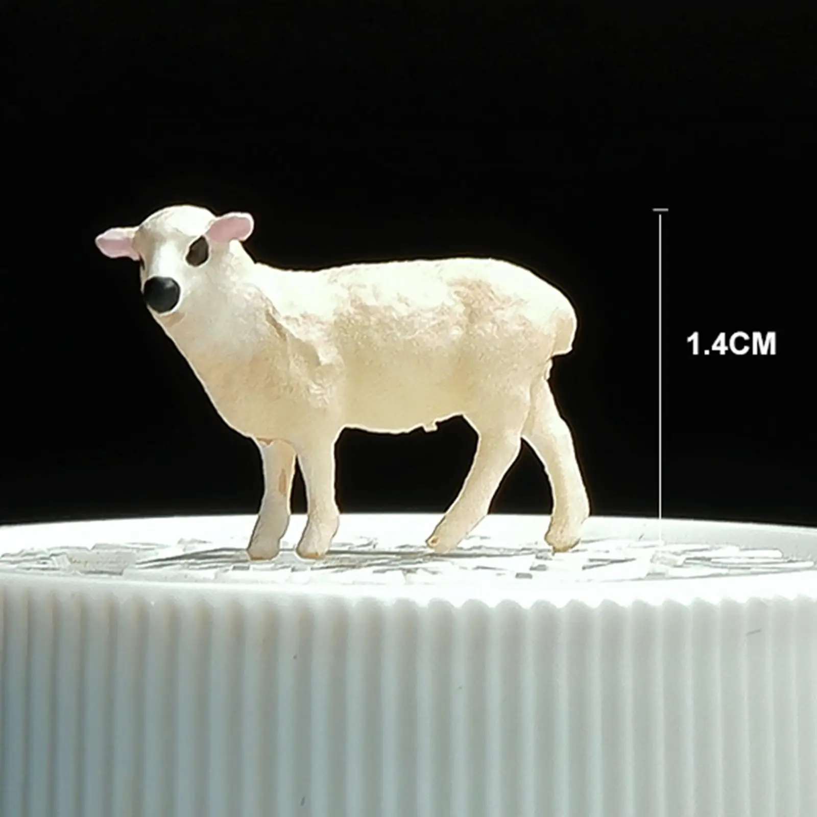 Animal Figurine Mini Lamb Figure 1/64 Hand Painted Toy Animal Figures DIY Projects Micro Landscape Photo Props Desktop Ornament