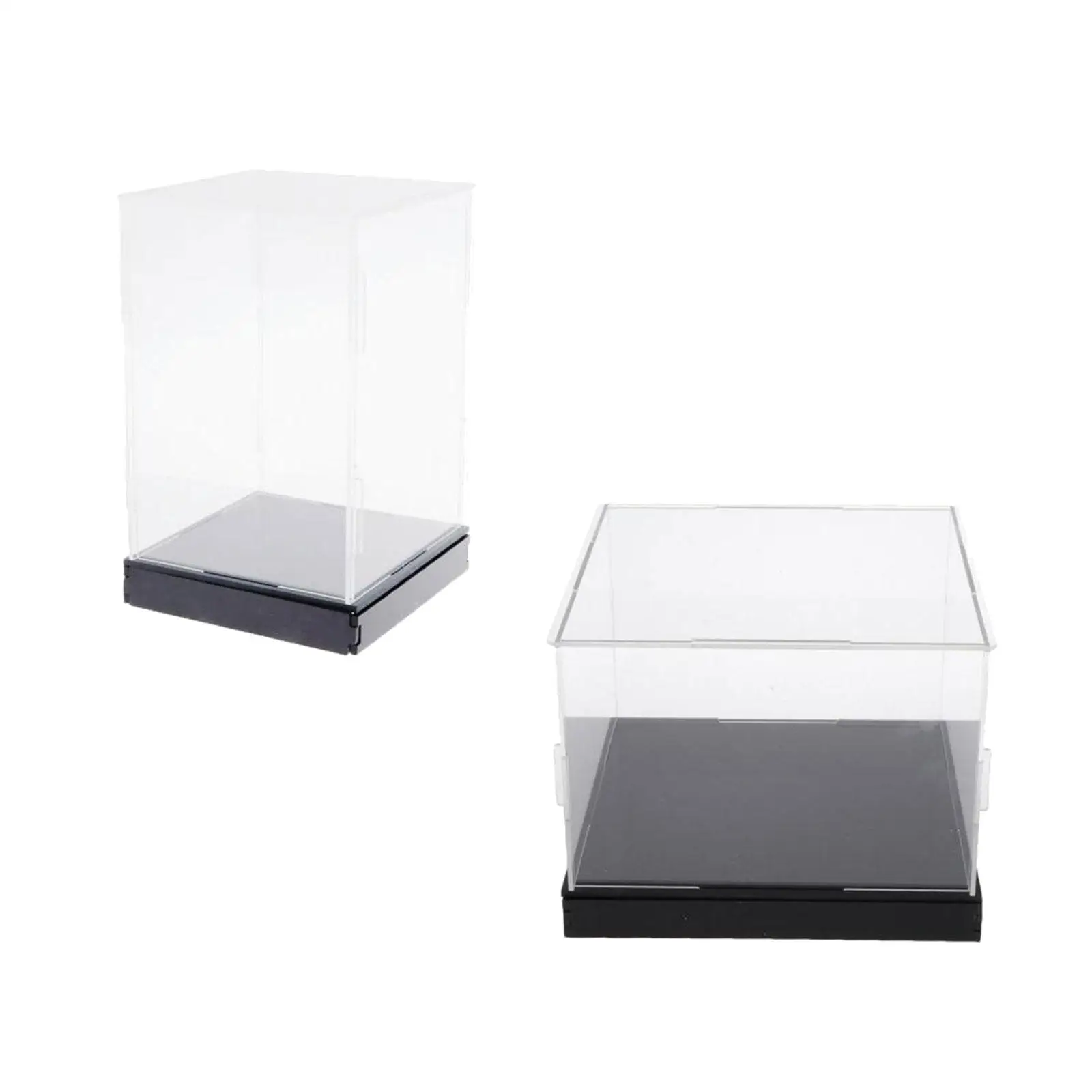 2x Clear Acrylic Display Box Dustproof Figures Toy Model Case