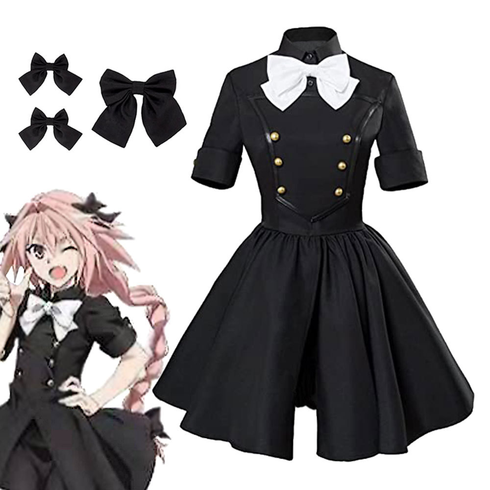 Косплей-костюм аниме Fate/Apocrypha Astolfo, одежда унисекс для взрослых,  изысканный черный парик на Хэллоуин | AliExpress