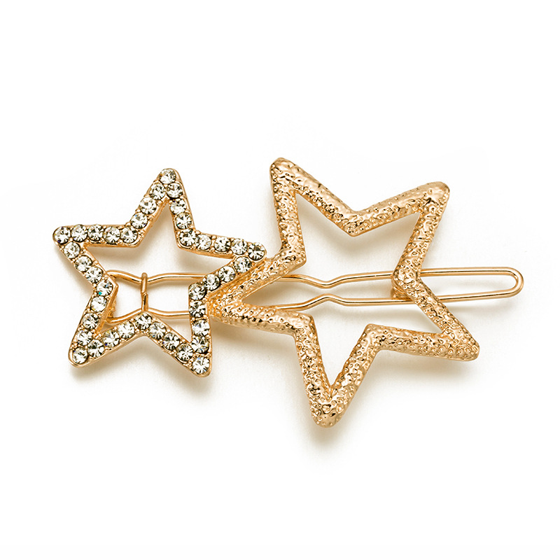 Mode sternförmige Haars pangen schöne Strass Gold/Silber/Roségold Haars pangen Mädchen Haarschmuck – Detail 1