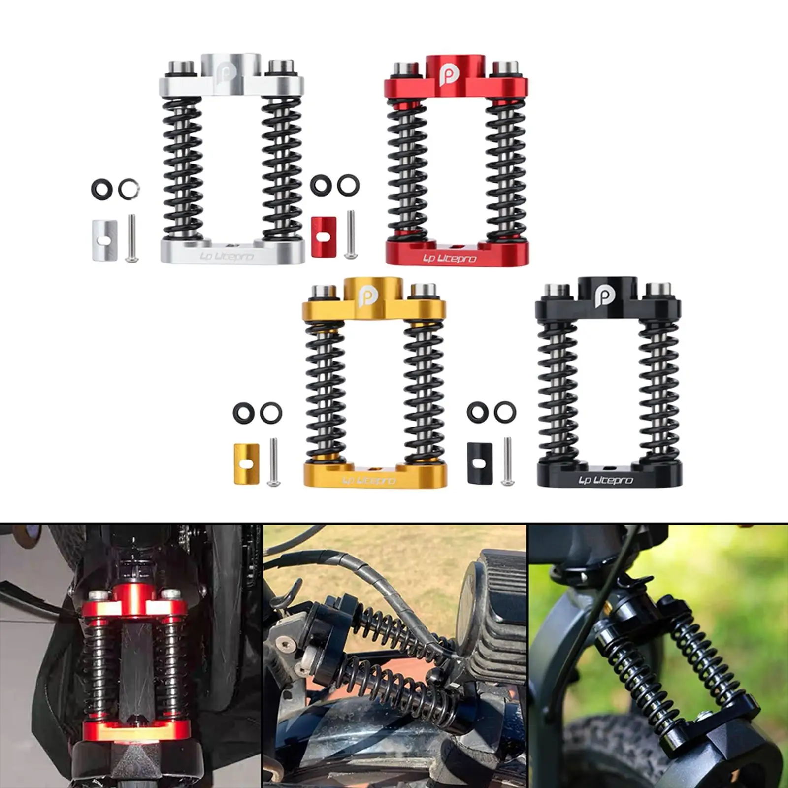 Aluminum Alloy Bicycle Dual Spring Front Shock Absorber Mountain Bike Coil Absorbing Shocking Parts for Birdy2/Birdy