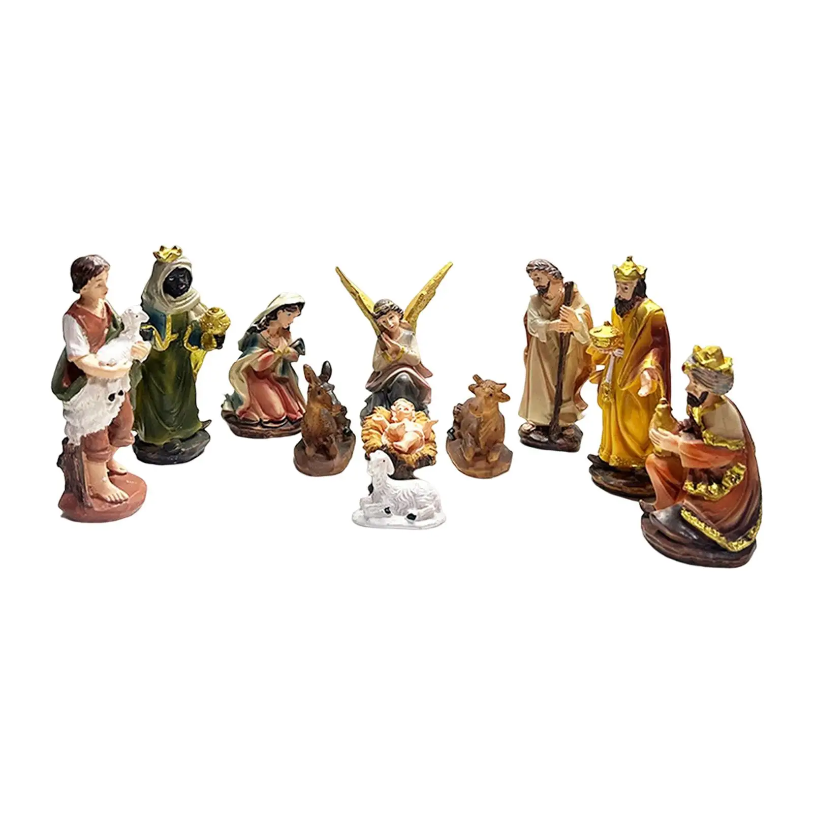 Birth of Jesus Statue Decorative Spiritual Nativity Figurine for Shelf Church