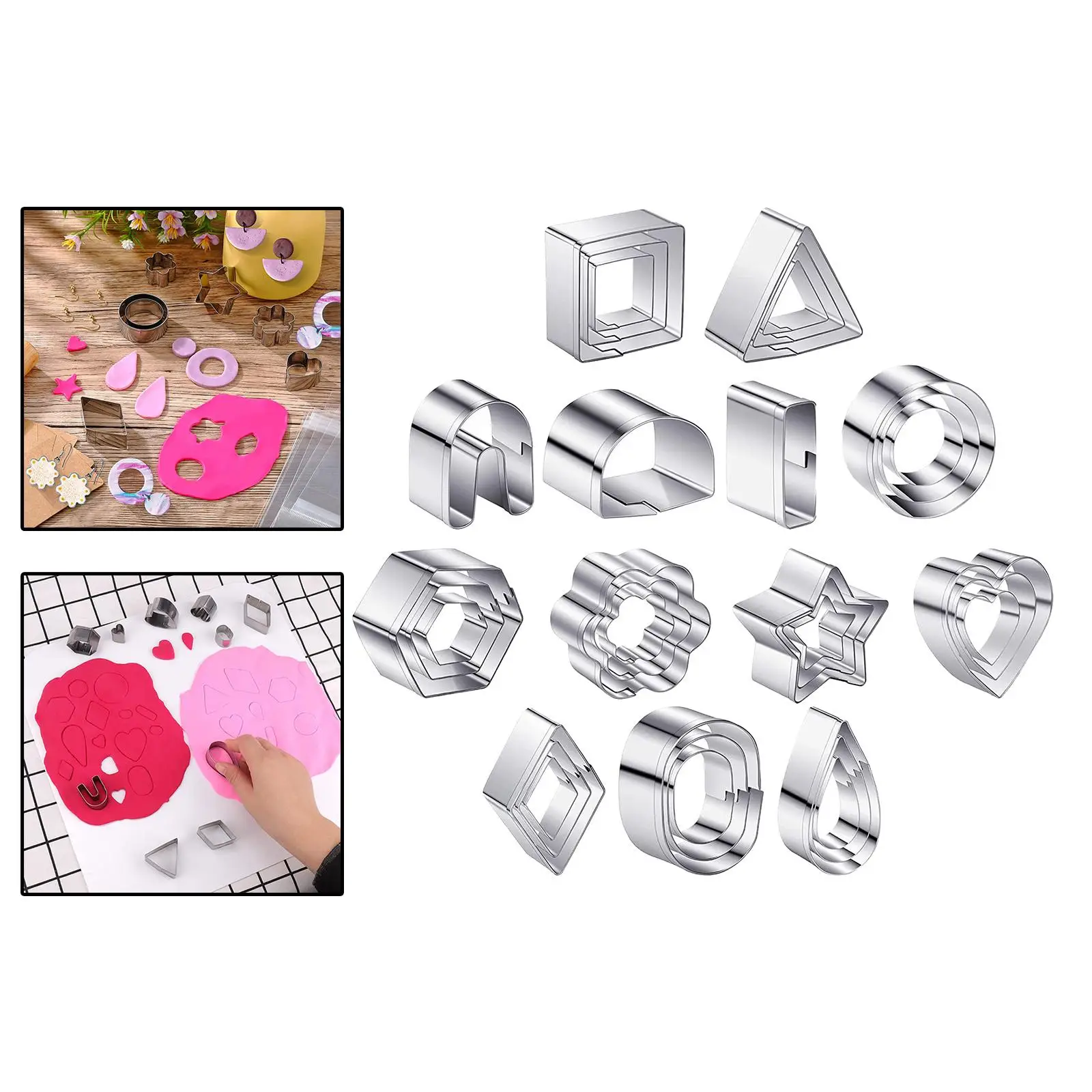 Handmade Polymer Clay Polymer  Punch  Cookie  Set  Supplies Stainless Steel for Jewelry Making Baking