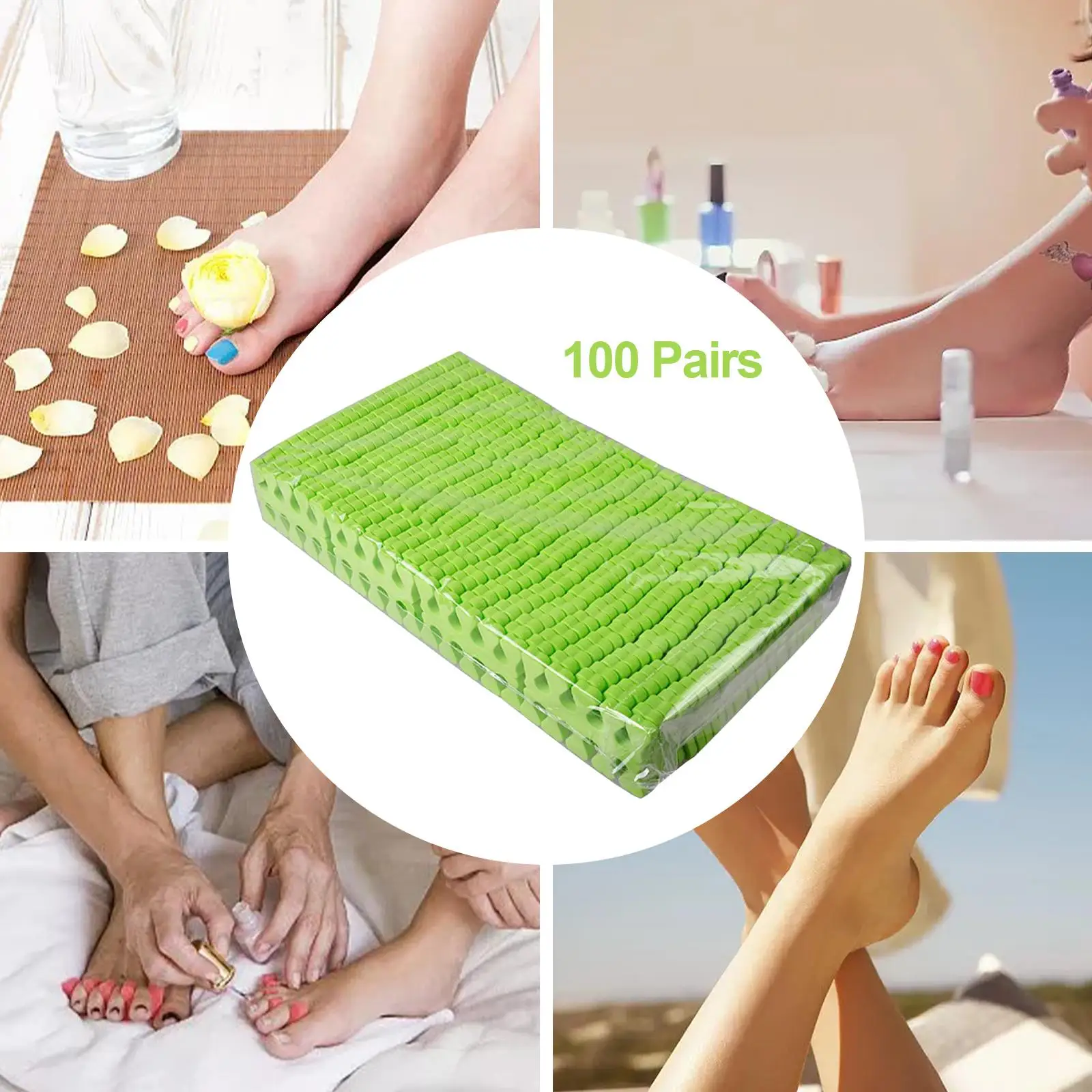 Nail Art Toe Separator Soft Sponge Practical for Manicure Home Use 200Pcs