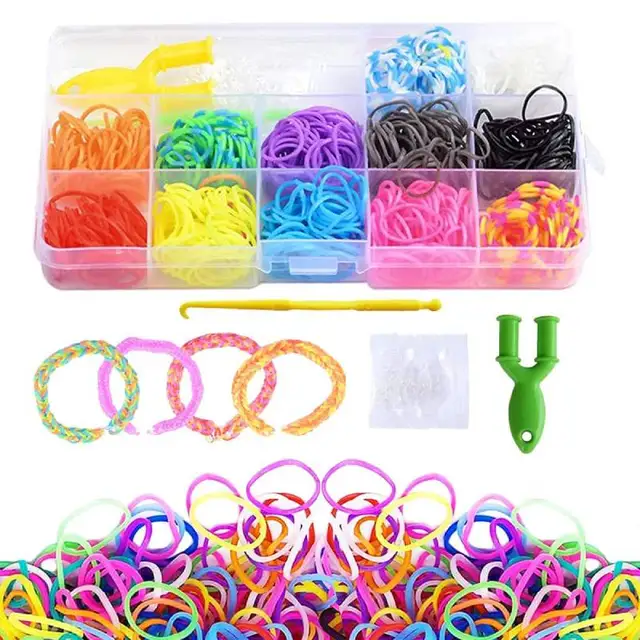 600pcs Diy Toys Two-color Rubber Bands Bracelet for Kids or Hair Rubber Loom  Bands Refill Rubber Band MakeWoven Bracelet DIY - AliExpress