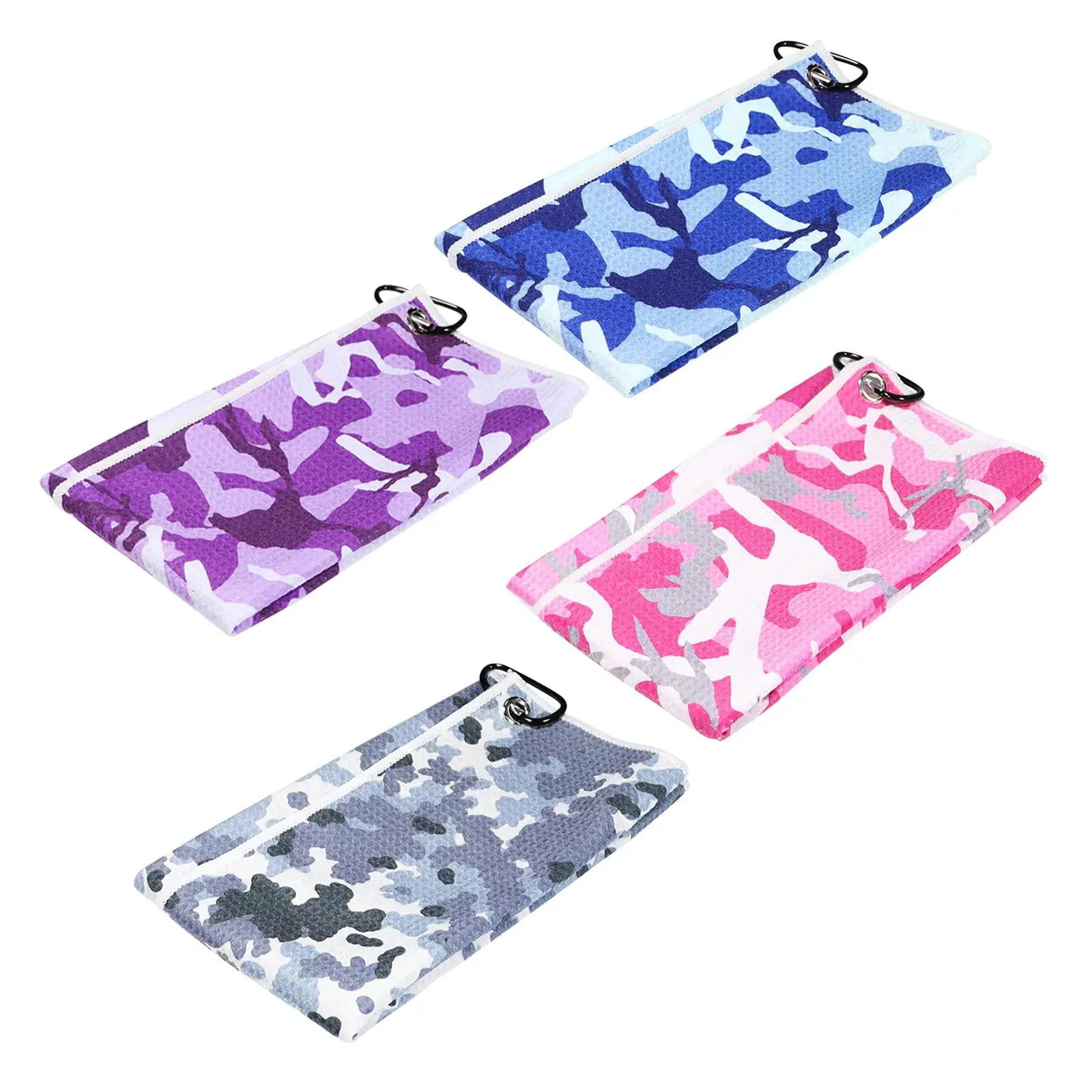 Camo Golf Towel for Golf Bag with Clip Waffle Pattern Cleaning Towels Super