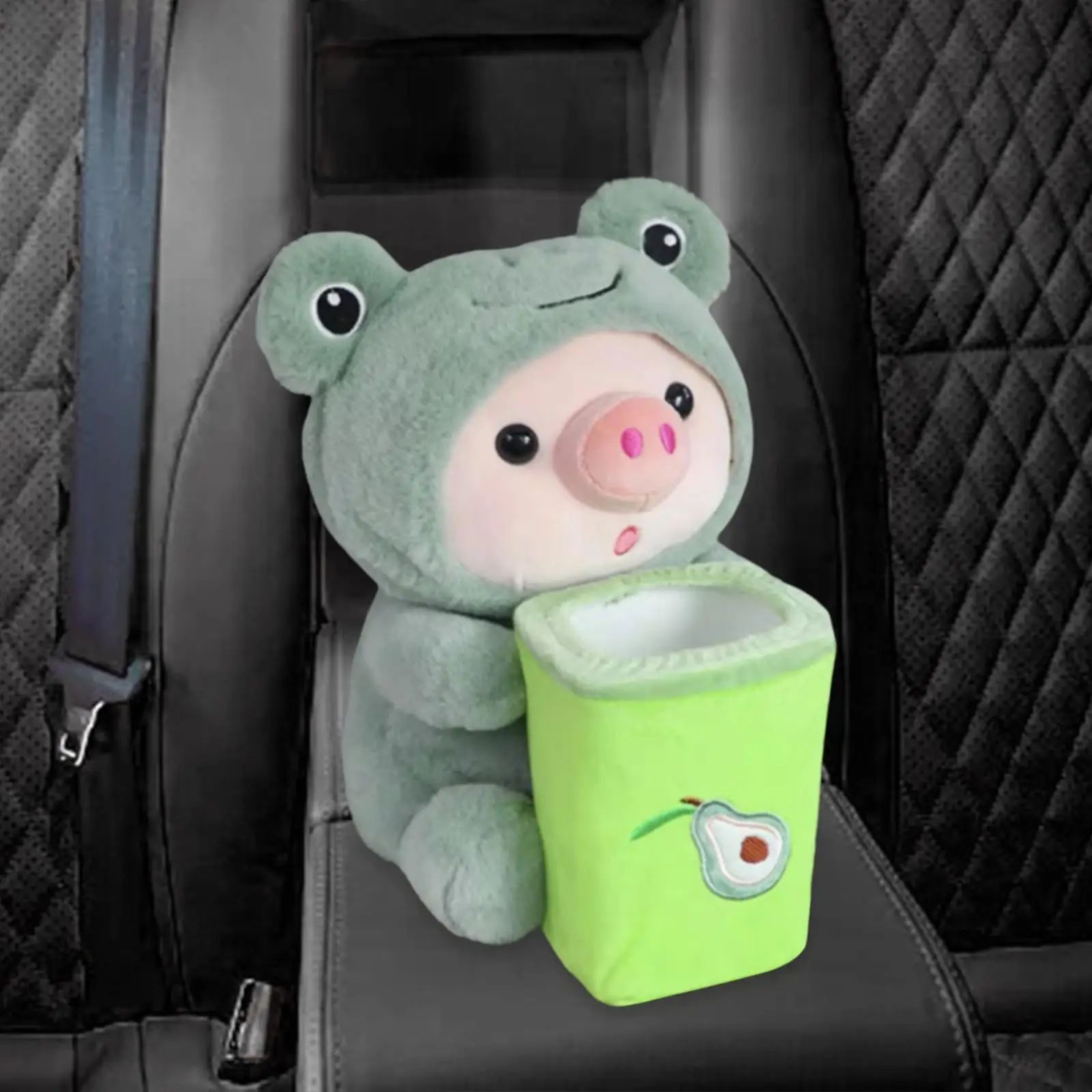 Soft Plush Car Tissue Box Trash Can Universal Trash Bag Tissue Paper Box