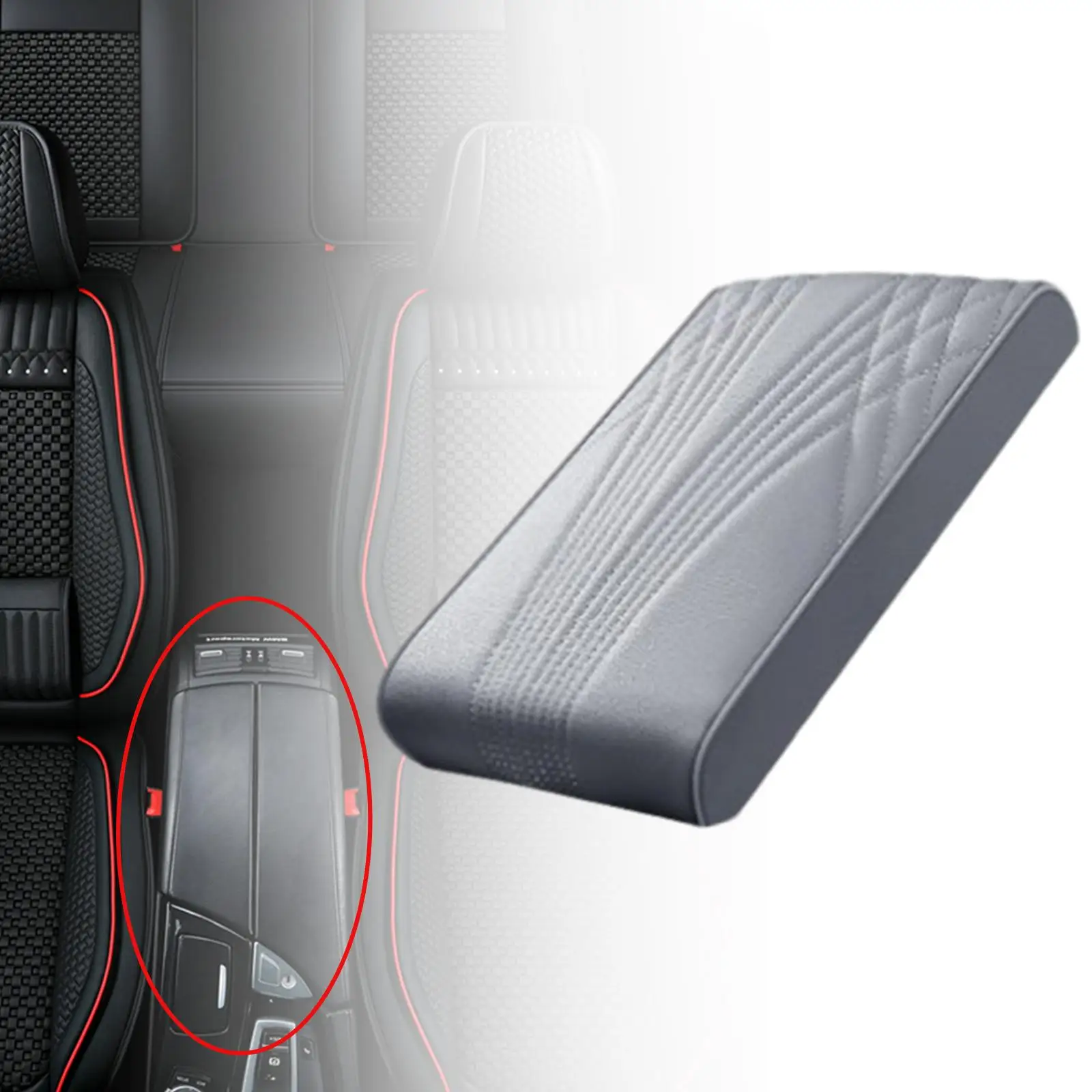 Car Center Console Box Cushion Pad Breathable Universal Interior Accessories Car Armrest Pad for Most Car Vehicle SUV Truck
