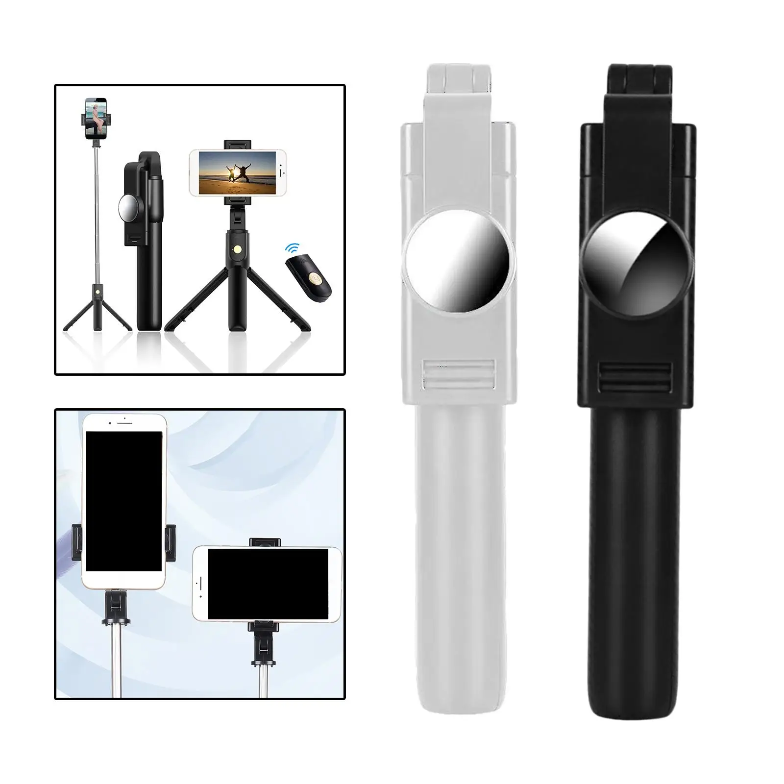 Bluetooth Selfie Stick Bluetooth Remote Shutter 360 Rotating One-Touch Selfie Portable Mini Holder for Cell Phone Group Photos
